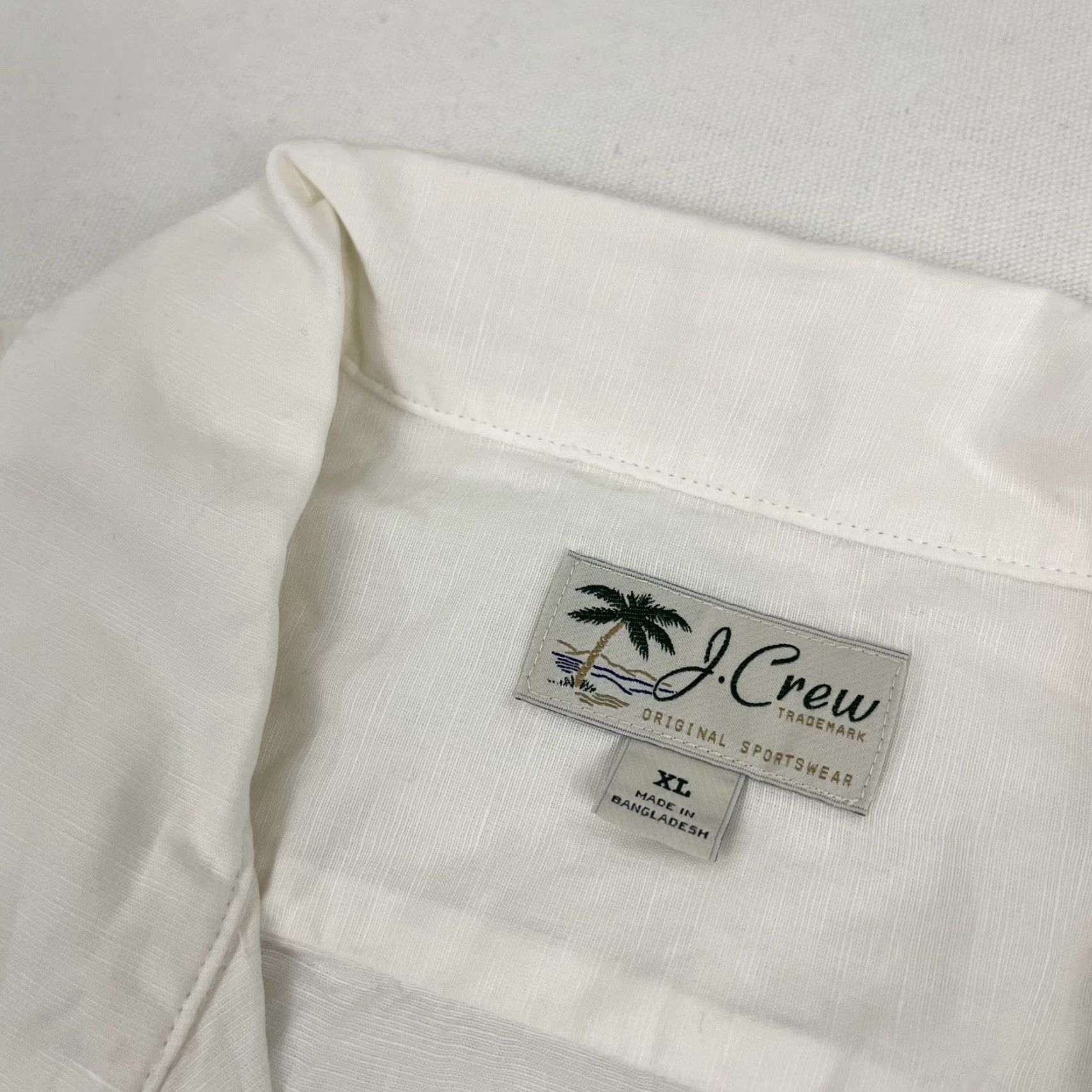 J.Crew Hawaiian Shirt J Crew Men XL Linen White Blue Floral Aloha Loop Collar Button Up Size US XL / EU 56 / 4 - 2 Thumbnail
