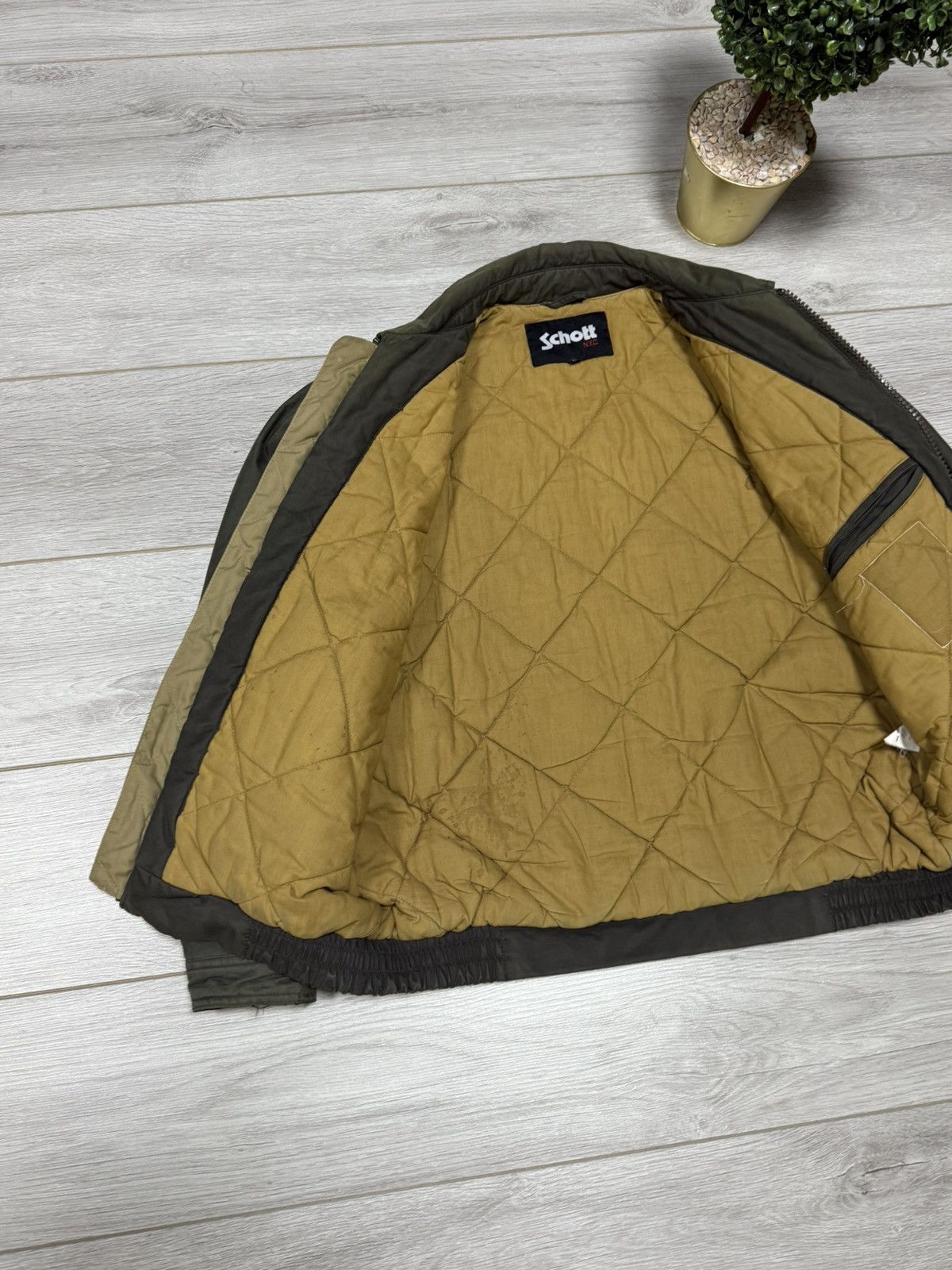 Schott Schott vintage faded bomber jacket military USA Size US M / EU 48-50 / 2 - 7 Thumbnail
