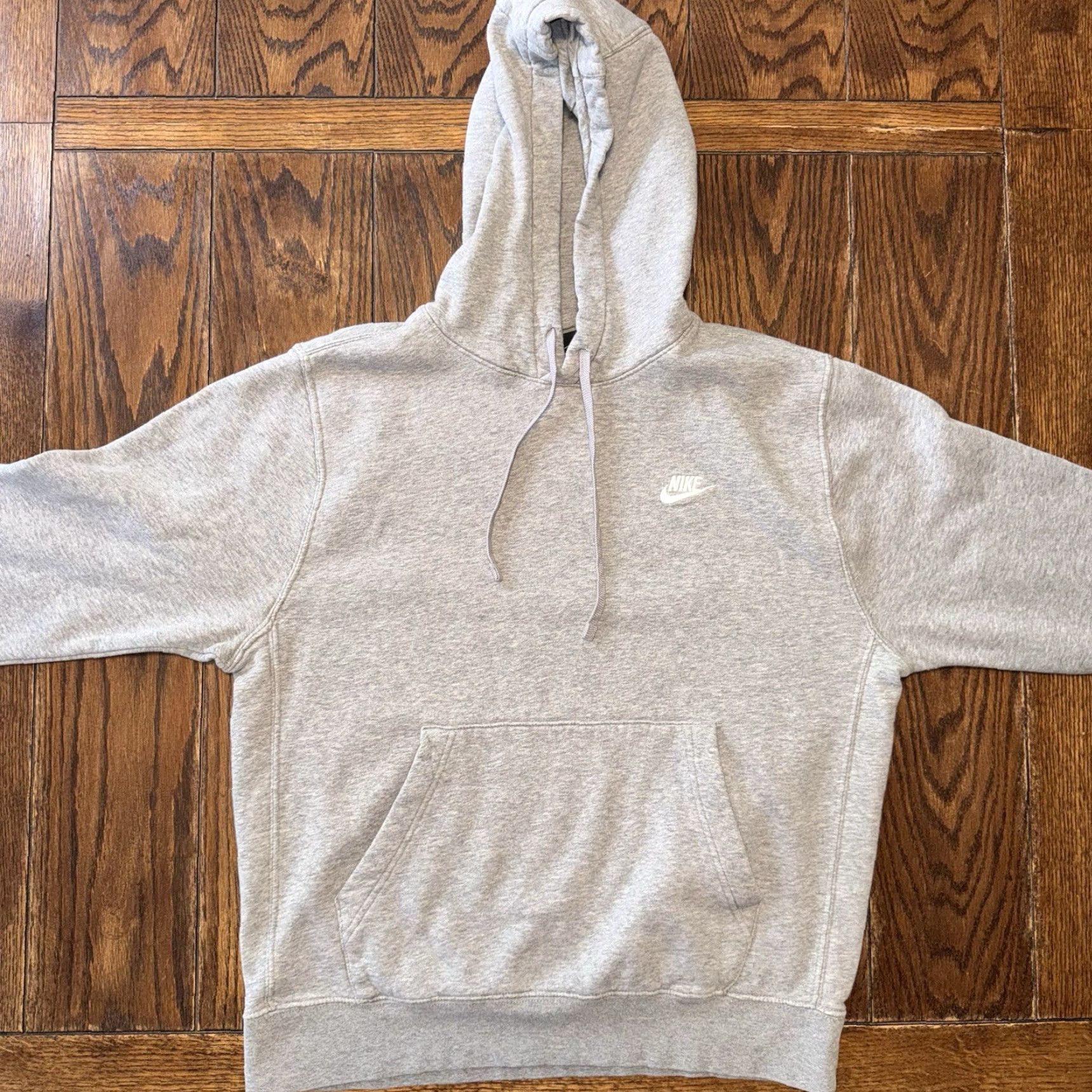 Nike VINTAGE Nike Hoodie Mens Gray Fleece Embroidered Spellout Size M Pullover Hooded Size US M / EU 48-50 / 2 - 2 Thumbnail
