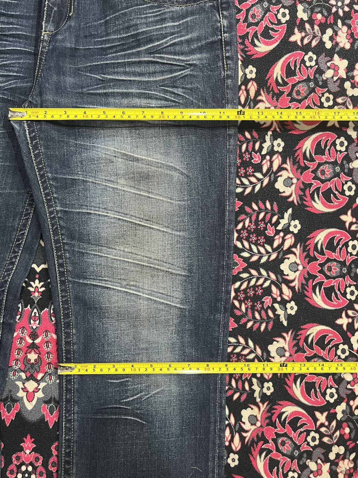 Ed Hardy Vintage Japanese Brand Amarantine Blue Washed Whisker Jeans Size US 34 / EU 50 - 16 Thumbnail