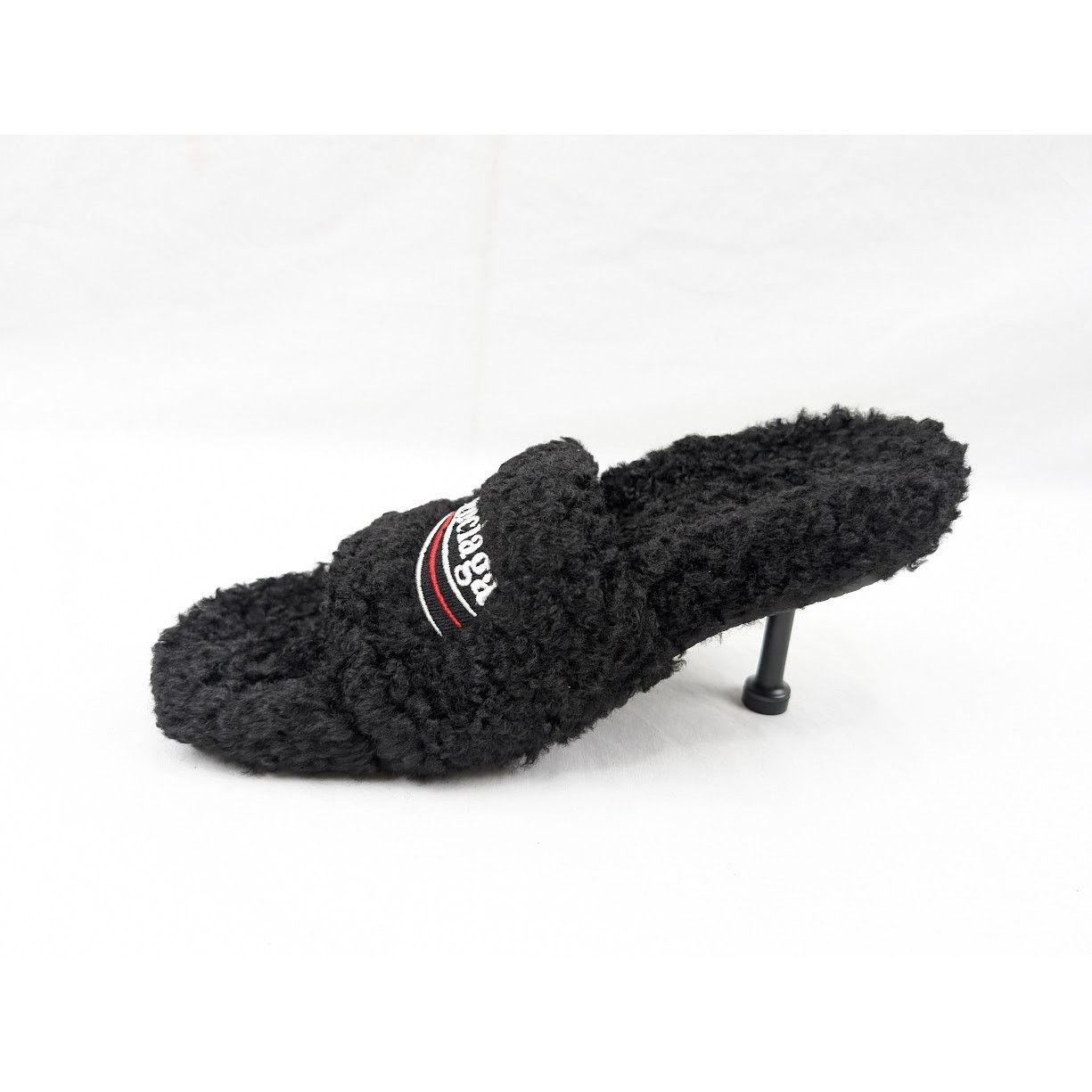 Balenciaga o1rshd1 Furry Sandals M80 in Black/White/Red Size US 10 / IT 40 - 7 Thumbnail