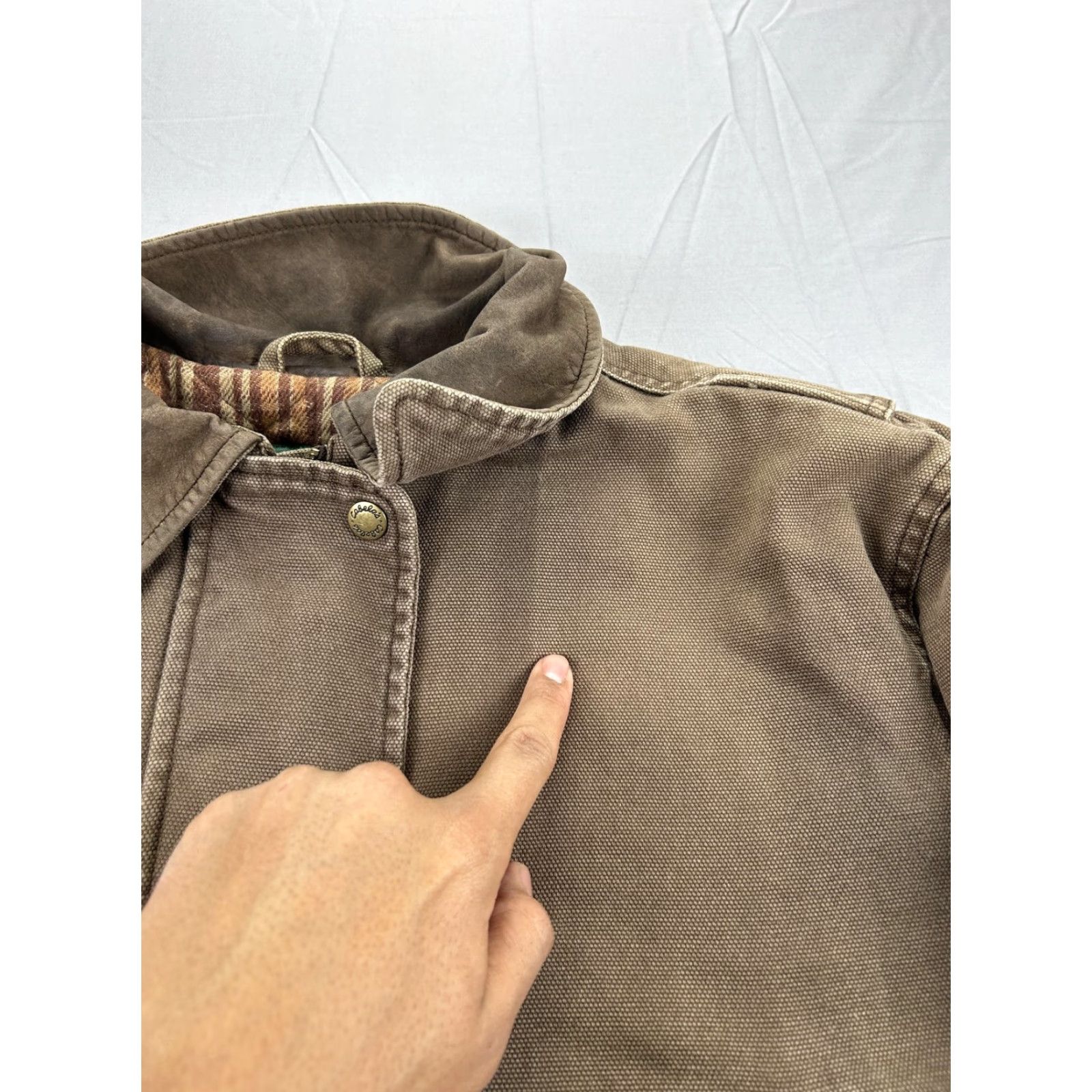 Vintage Cabela's Womens XL Brown Canvas Barn Coat Quilted Lined Cabela's Workwear Jacket Coat Size XL / US 12-14 / IT 48-50 - 4 Thumbnail