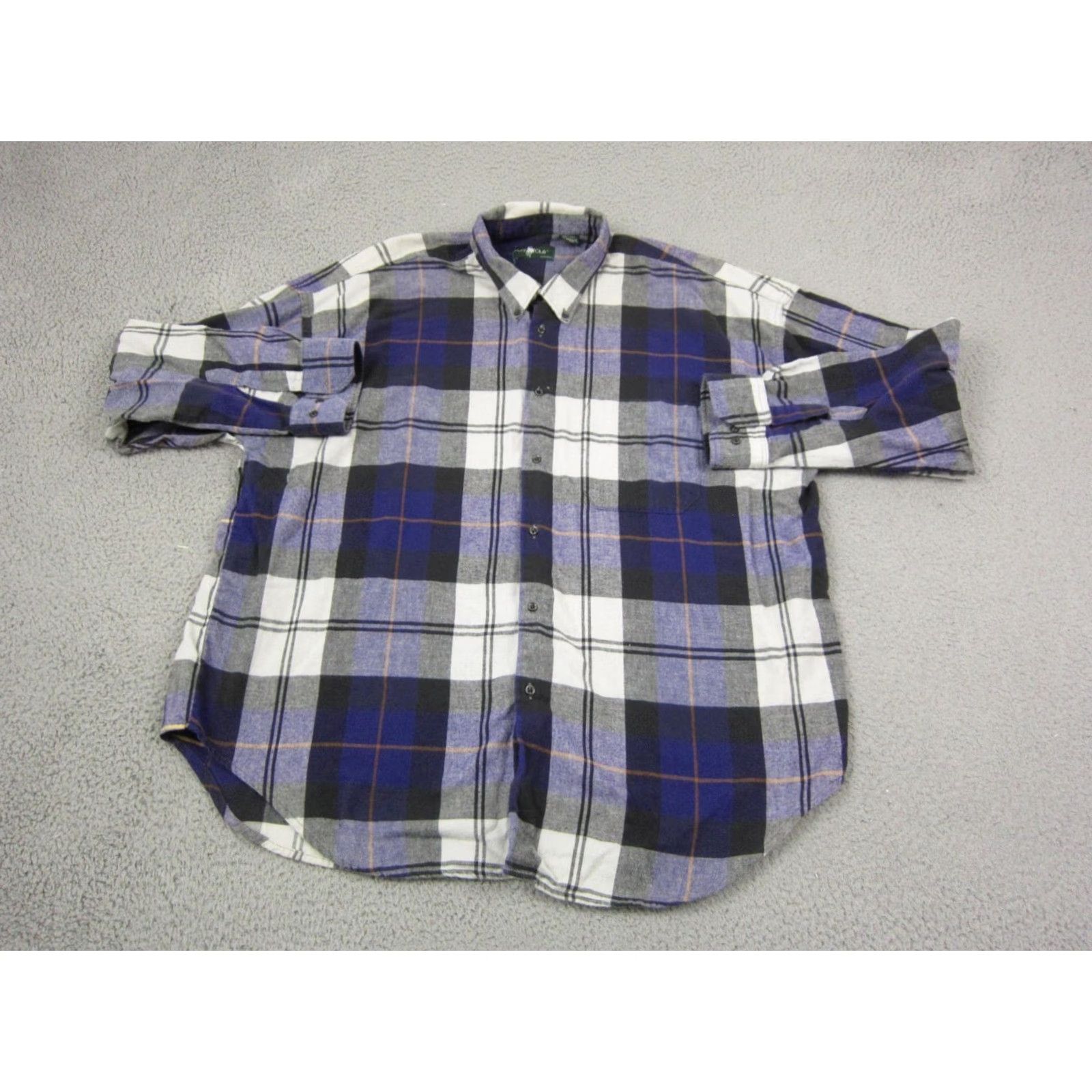 JCPenney Vintage Hunt Club Shirt Mens 2XL Blue Plaid Flannel Cotton Button-Up Casual Workwear 90s Mens Size US XXL / EU 58 / 5 - 2 Thumbnail