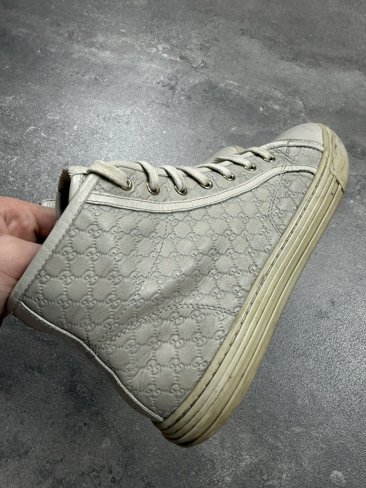 Gucci × Vintage Gucci hi top shoes sneakers monogram vintage old money Size US 6.5 / IT 36.5 - 8 Thumbnail