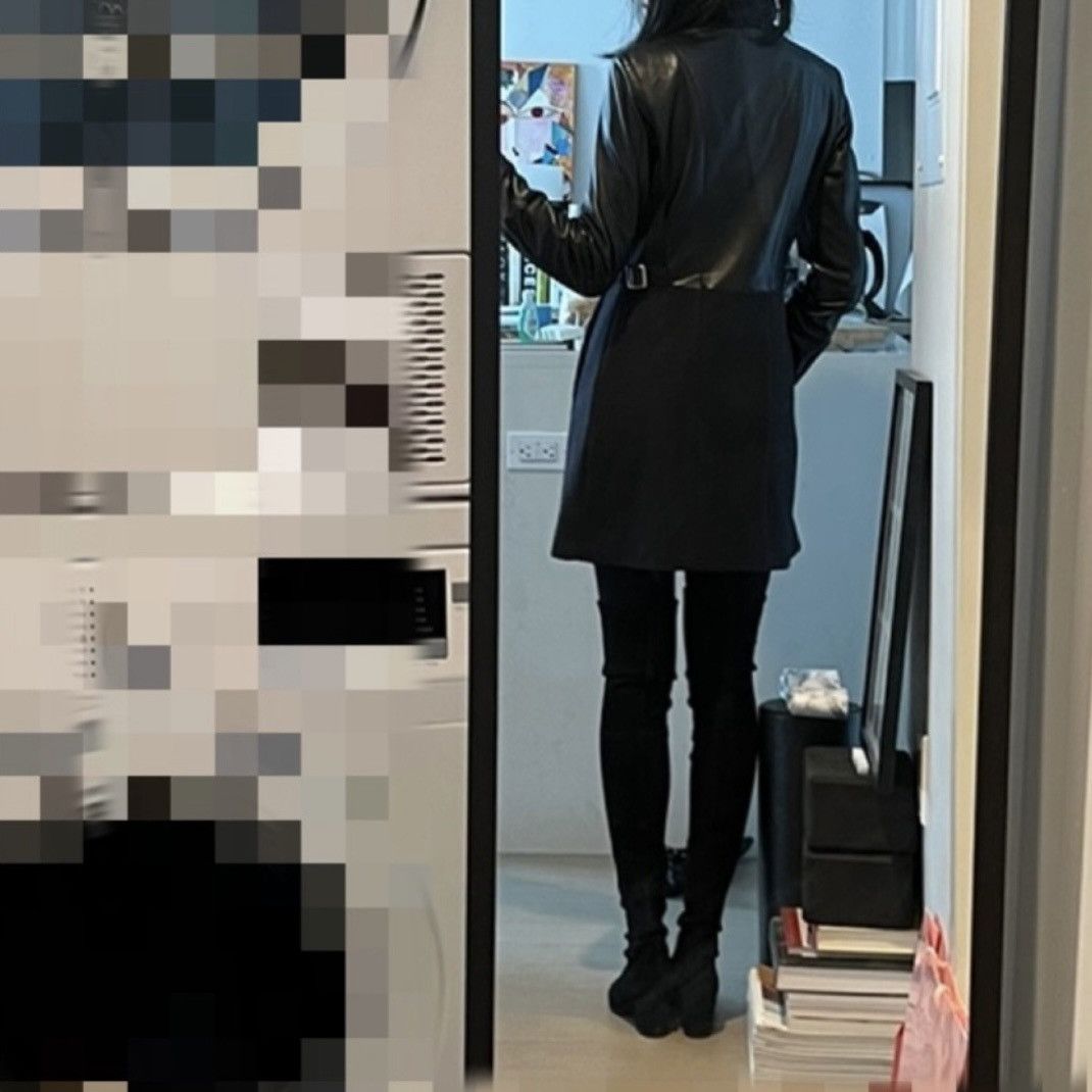 Vera Wang Vera Wang Wool & Leather Coat XS Black Size XS / US 0-2 / IT 36-38 - 12 Thumbnail