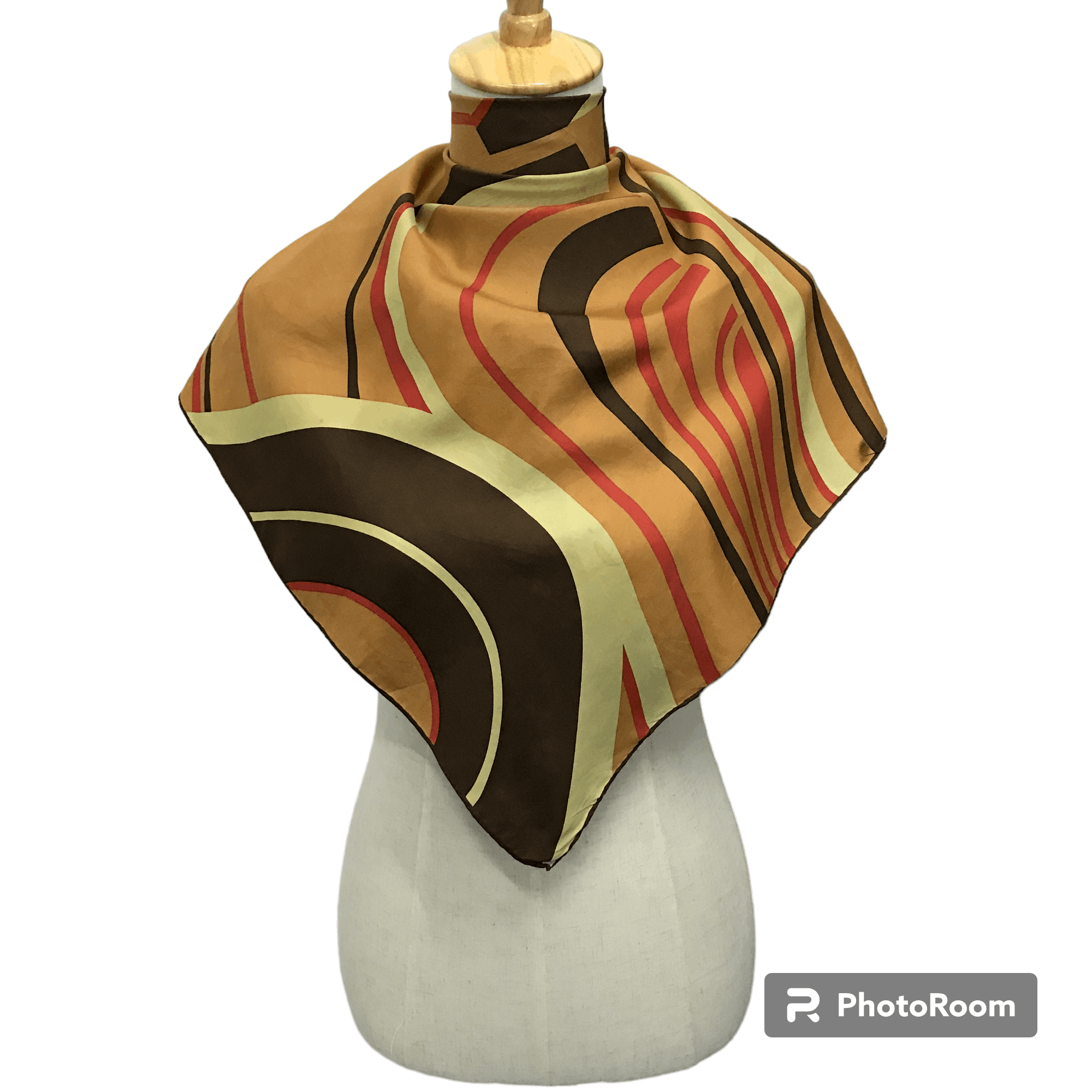 Vintage Vintage Abstract Design Silk Scarf M135 Size ONE SIZE - 1 Thumbnail