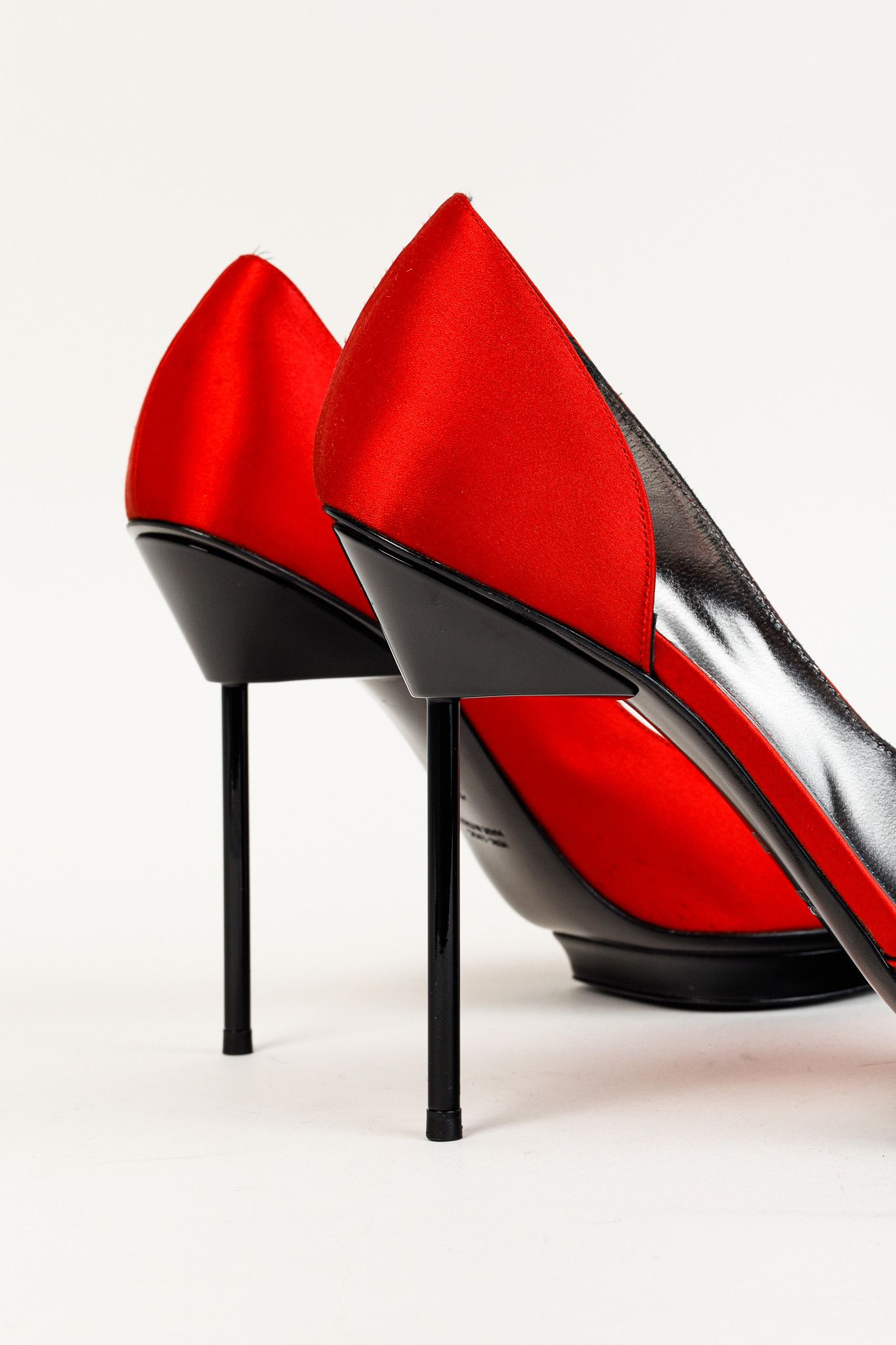 Giorgio Armani Giorgio Armani Rosso Velvet & Satin D'Orsay Heels Size US 9 / IT 39 - 9 Thumbnail