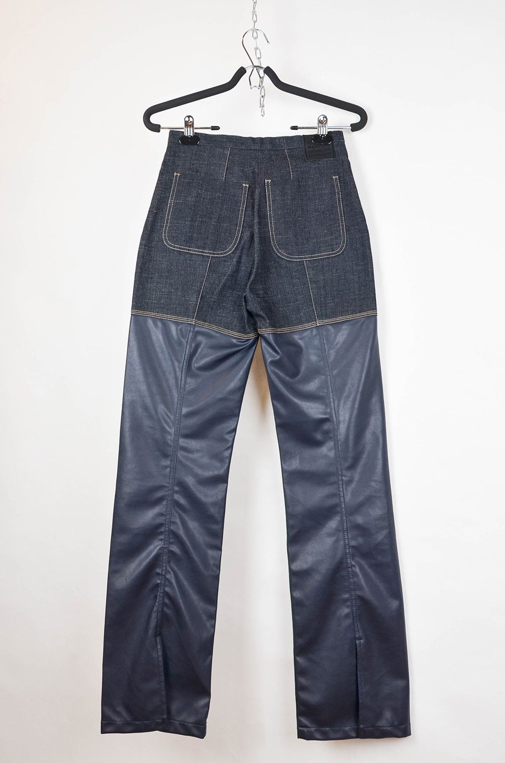Marithe + Francois Girbaud Marithé François Girbaud Jeans – Denim & Leather Panel Pants Size 26" / US 2 / IT 38 - 2 Thumbnail