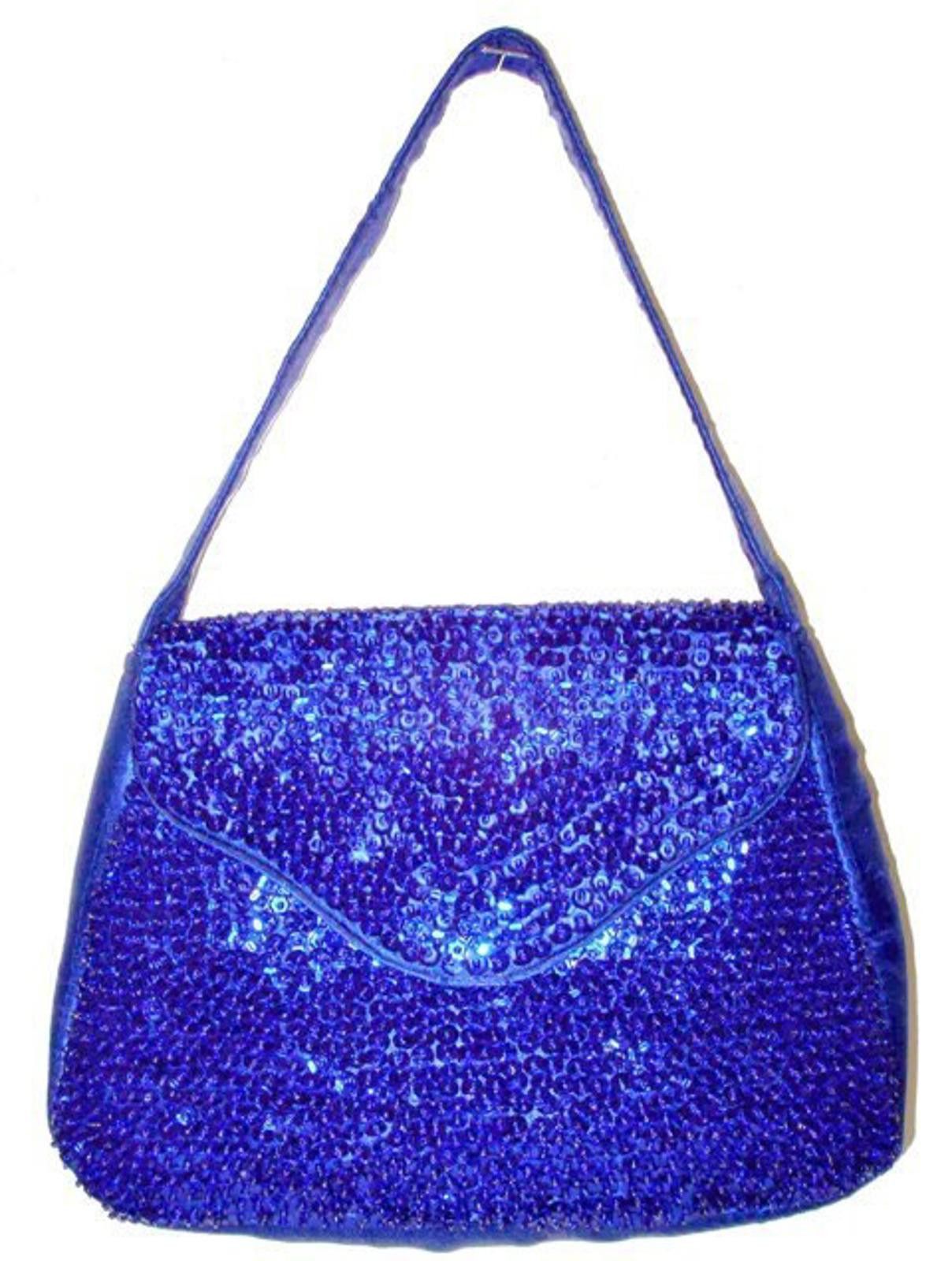 Designer Sequin Clutch Purse ROYAL BLUE Size ONE SIZE - 1 Preview