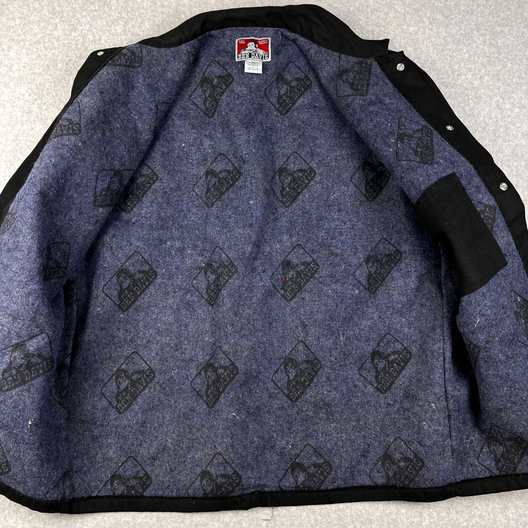 Ben Davis VINTAGE Ben Davis Canvas Chore Coat Blanket Lined Jacket Large Mens Black Snap Button Size US L / EU 52-54 / 3 - 4 Thumbnail