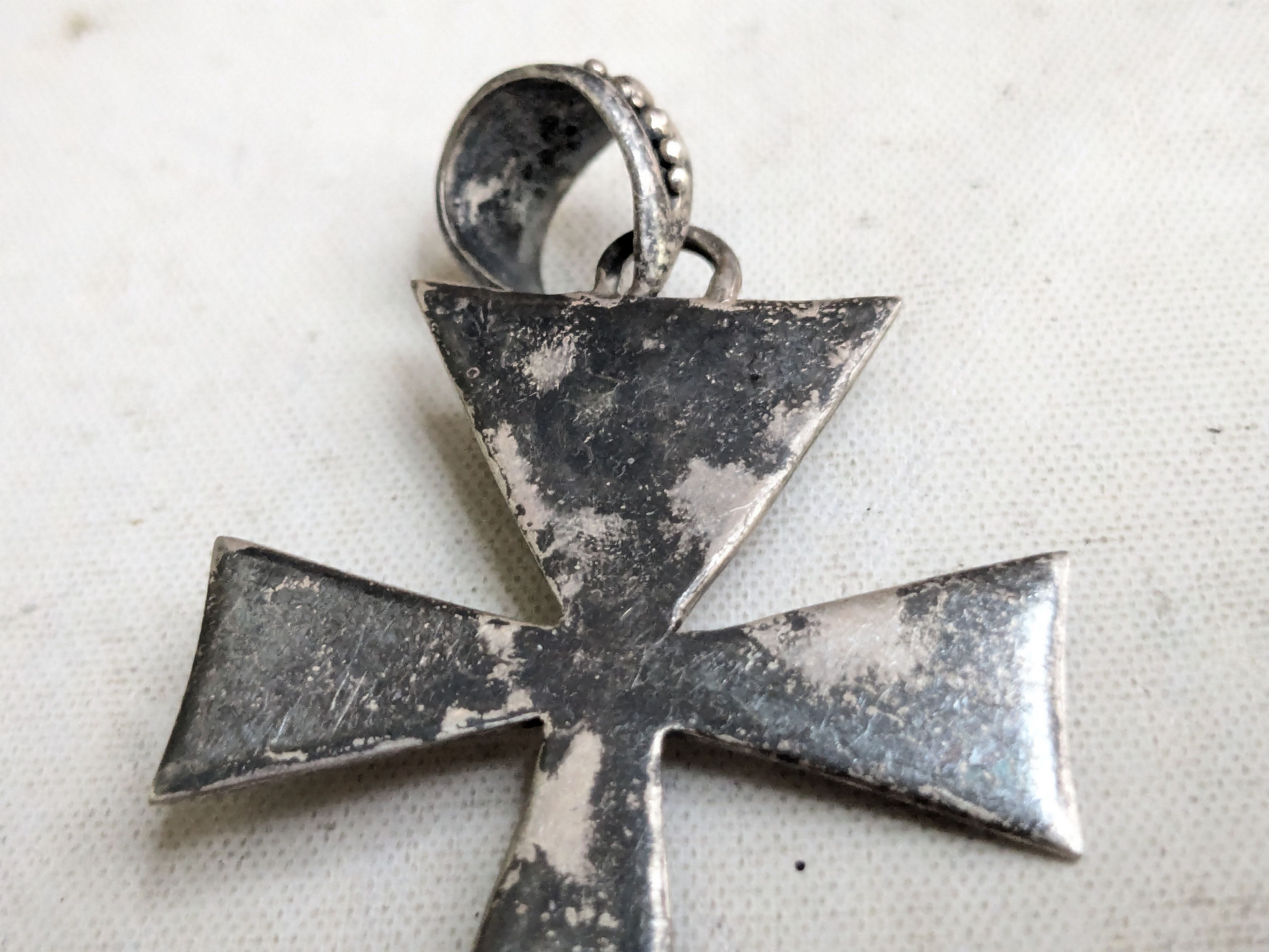 Jewelry Vintage Sterling Silver Cross Pendant Moonstone Size ONE SIZE - 8 Thumbnail