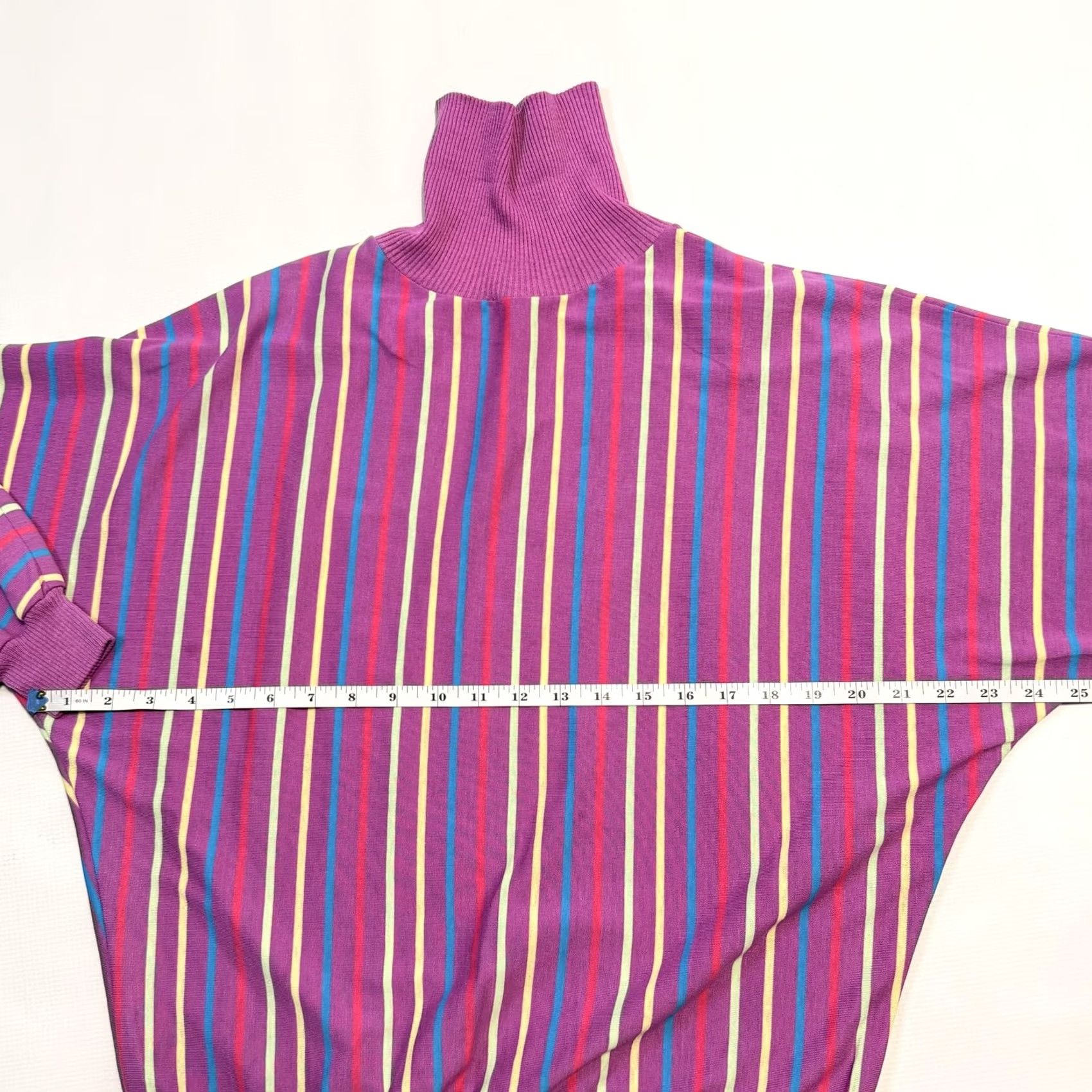 Vintage VINTAGE Ginni's Girl Sweater Womens Large Dolman Striped Mock Neck Made USA 80s Size L / US 10 / IT 46 - 7 Thumbnail