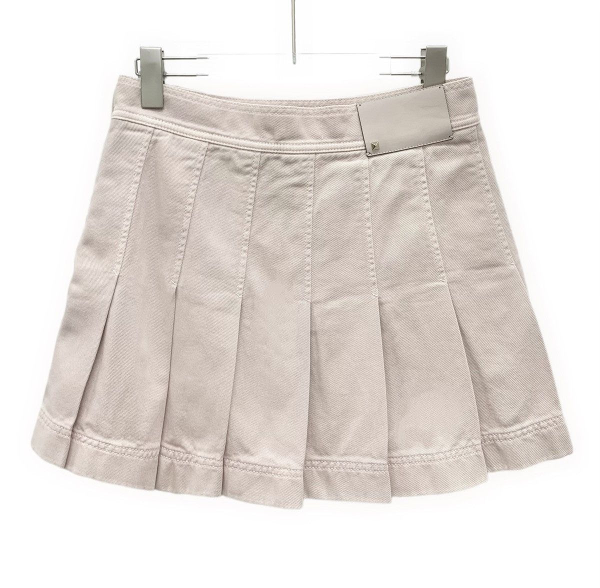 Valentino Valentino Light Pink Cotton Casual Pleated Mini Skirt K26WX Size 27" / US 4 / IT 40 - 2 Thumbnail