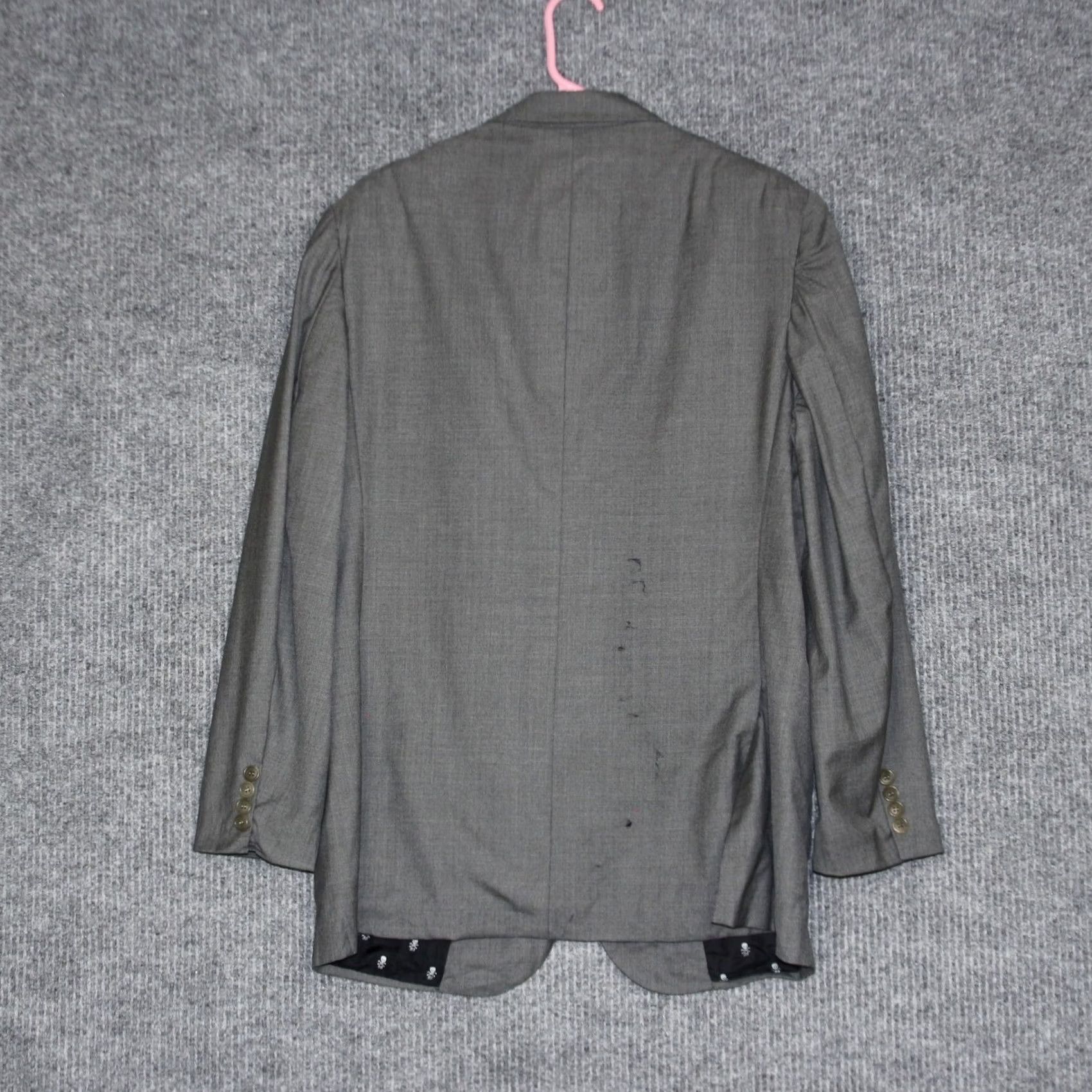 Brooks Brothers Brooks Brothers Golden Fleece Custom Tailored Blazer Men Gray Skull Print 42R Size 42R - 6 Thumbnail