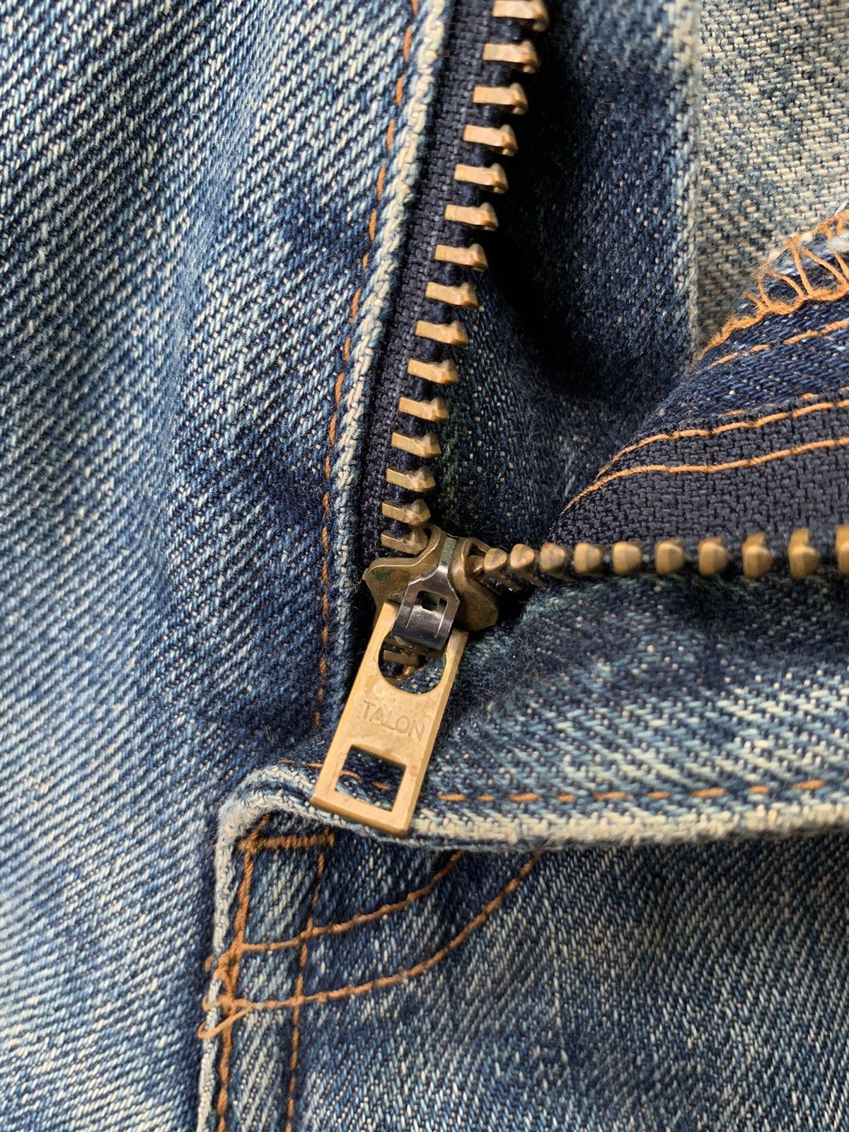 Levi's Vintage Levi’s Big E 502 Zip Talon Selvedge Distressed Denim Size US 31 - 8 Thumbnail
