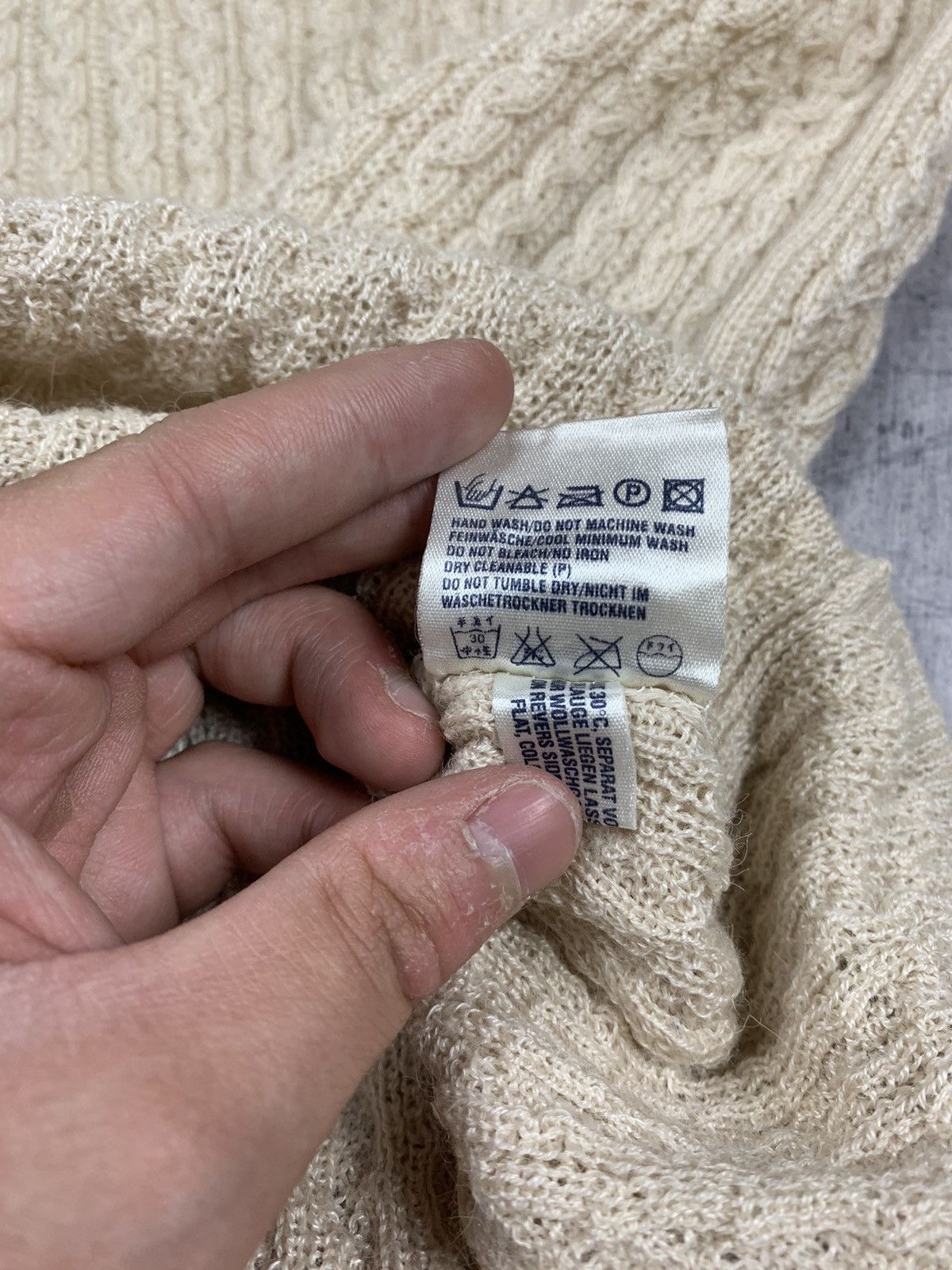 Escada Escada Sport Cable Knit Sweater V-Neck Size M Beige Luxury Size M / US 6-8 / IT 42-44 - 15 Thumbnail