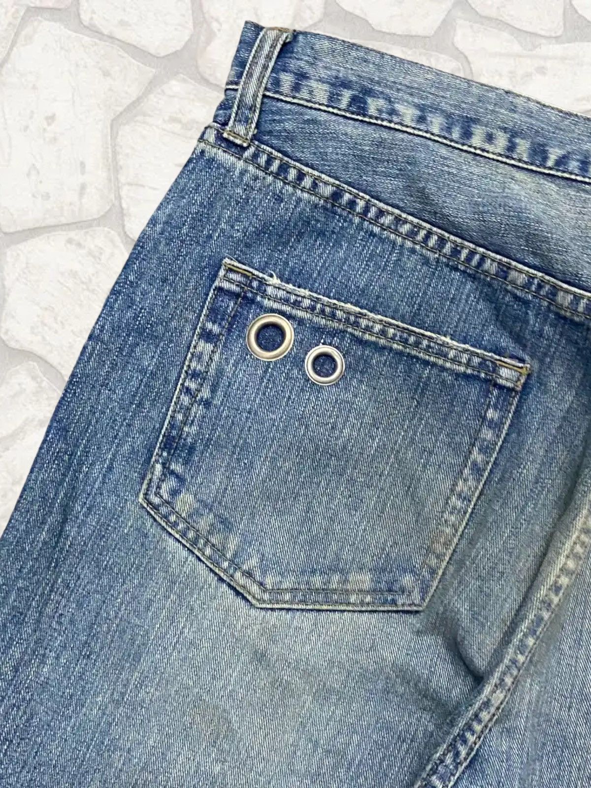 Japanese Brand × Leather × Vintage Vintage G-Land Edge Leather Pocket Distressed Jeans Pants Size US 33 - 13 Thumbnail