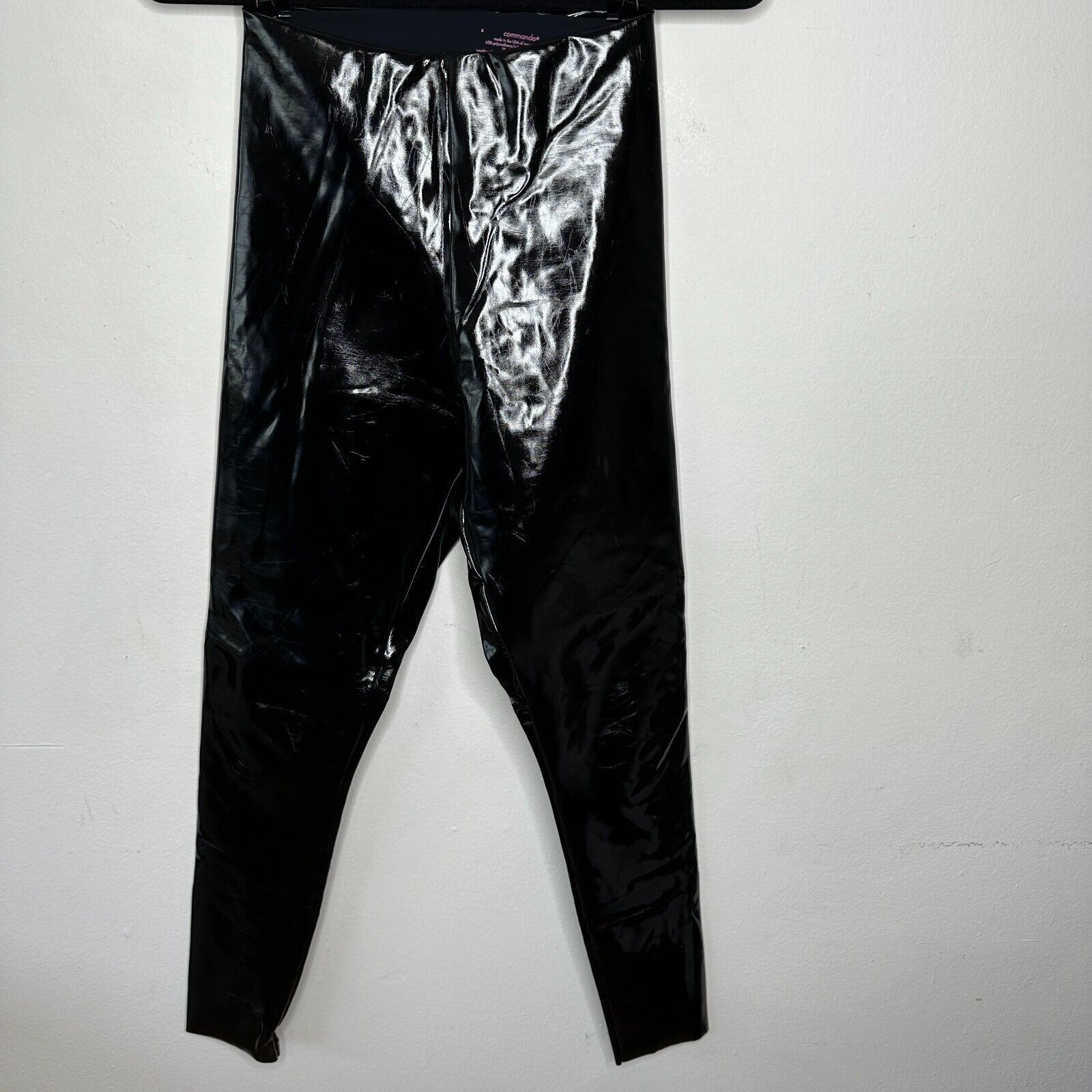 Commando Commando Black Crackle Faux-Patent Legging Shiny High Rise S Size 26" / US 2 / IT 38 - 1 Thumbnail