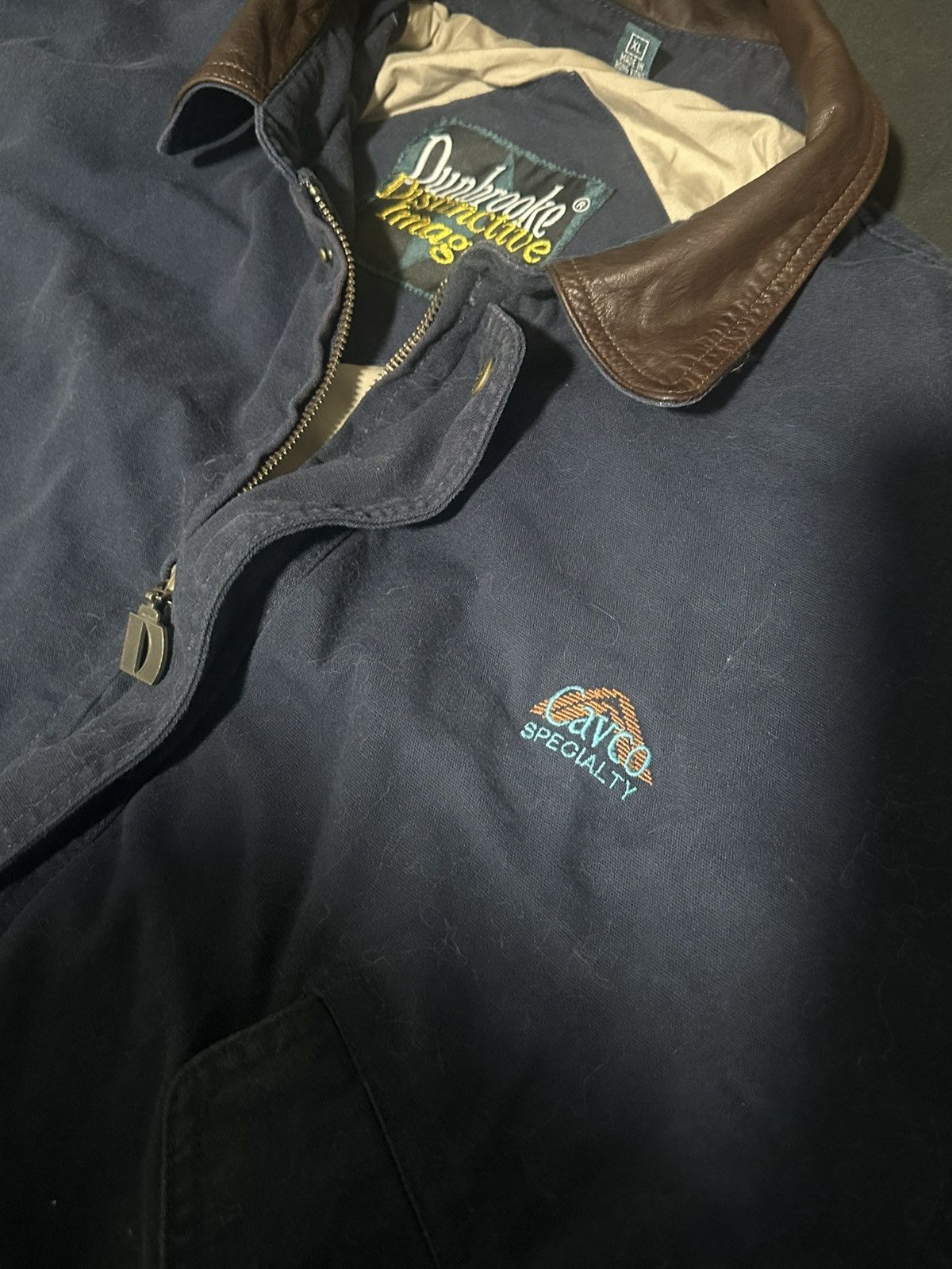 Dunbrooke Vintage 90s Dunbrooke Canvas Work Jacket (Leather Collar) Size US XL / EU 56 / 4 - 2 Thumbnail