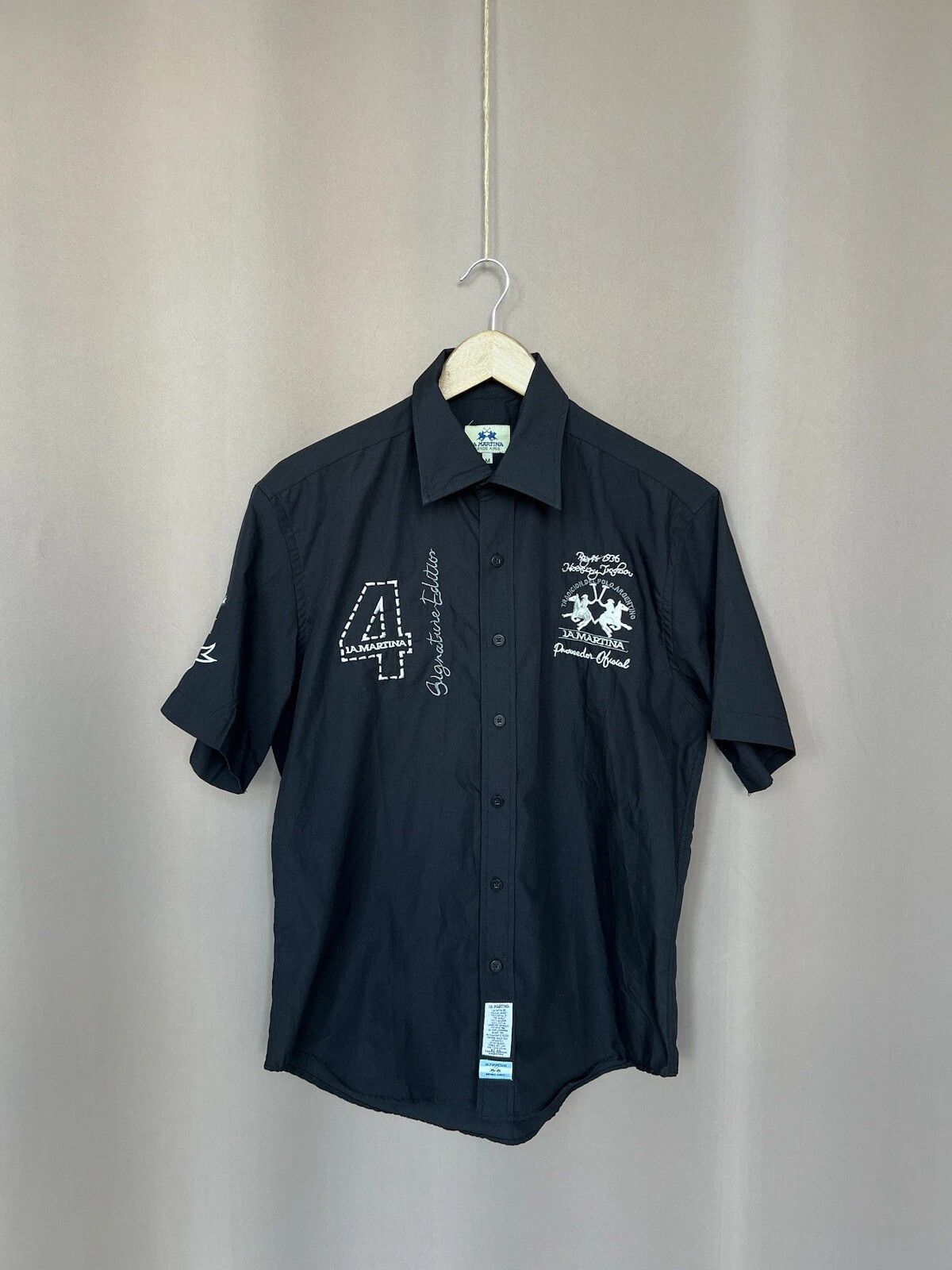 La Martina La Martina 4 Argentina Button Short Sleeve Black Size M Size US M / EU 48-50 / 2 - 1 Thumbnail