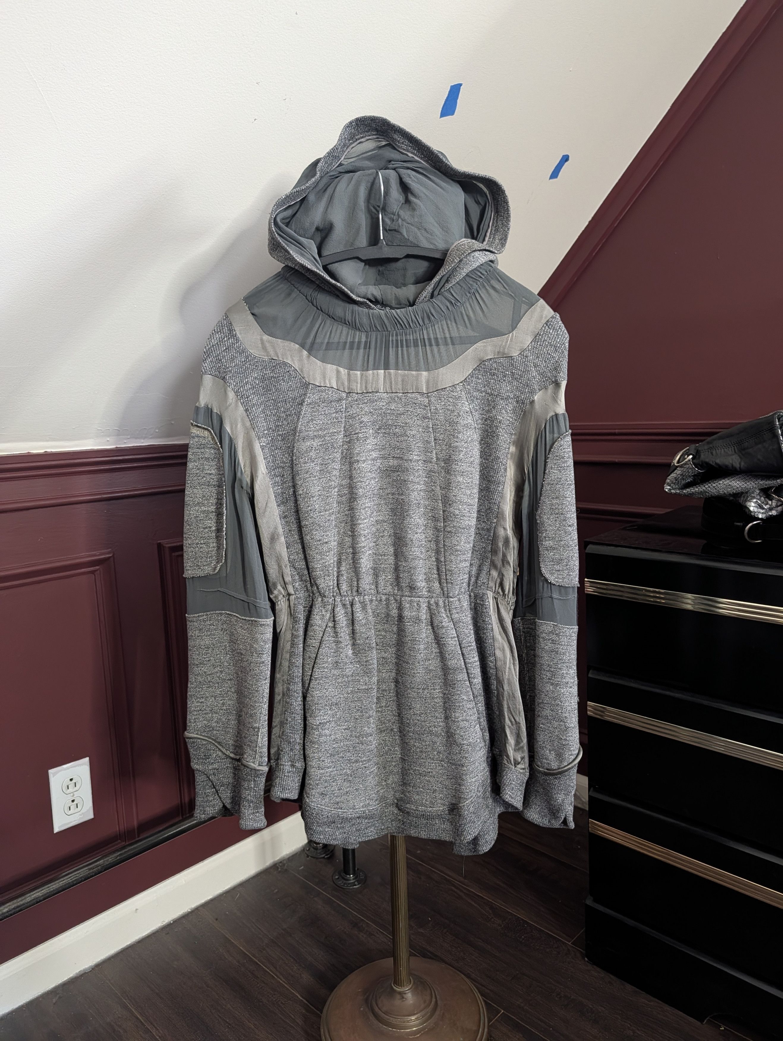 Undercover RARE Vtg silk insert cotton terry cinched waist hoodie Size M / US 6-8 / IT 42-44 - 1 Thumbnail