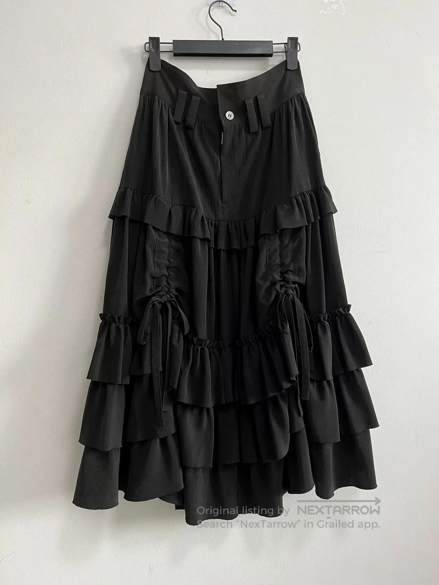 Y's Yohji Yamamoto Y's Black Drawstring Skirt. Size 33" - 1 Thumbnail