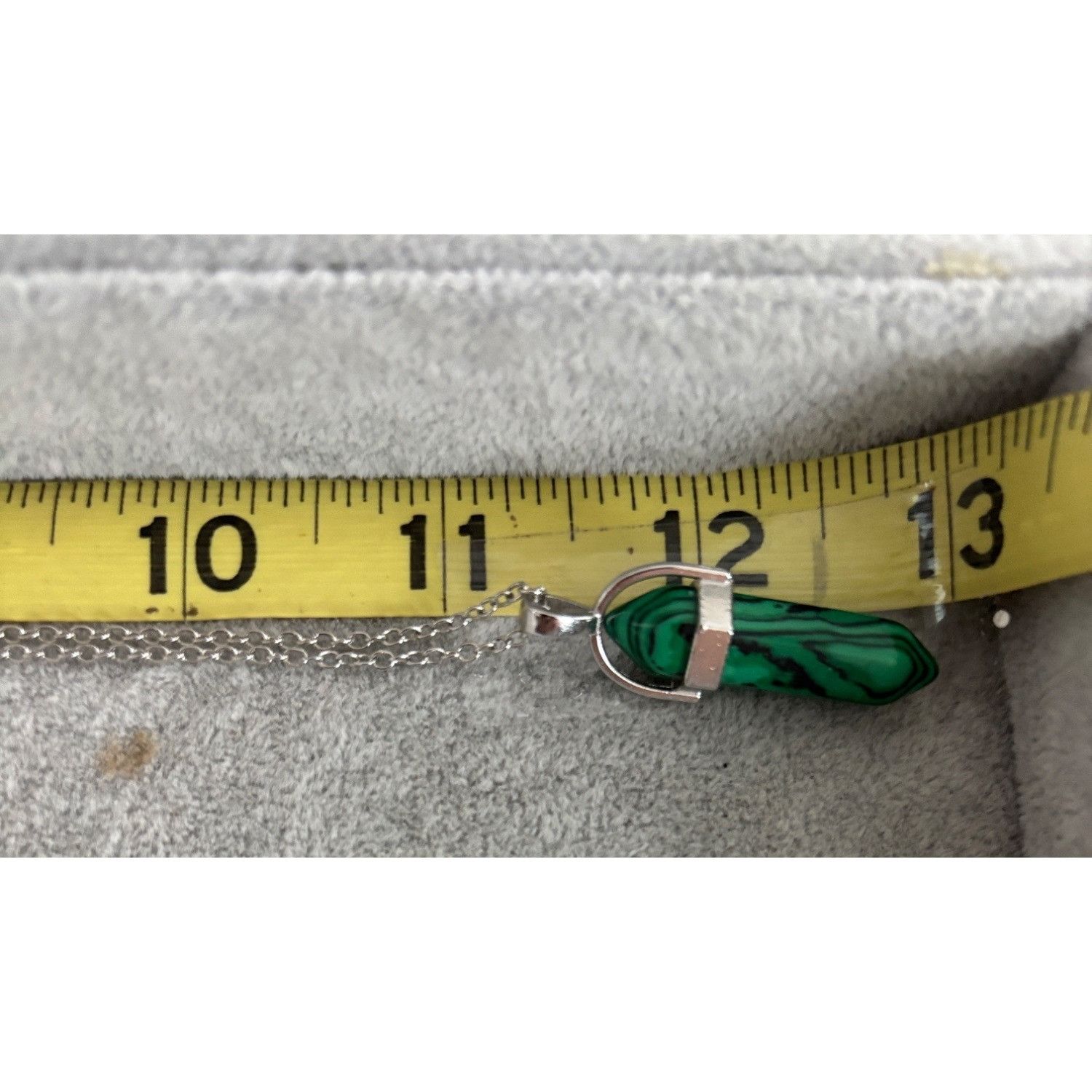 Other Green Malachite Crystal Pendant Necklace With Silver-Tone Ch Size ONE SIZE - 5 Thumbnail