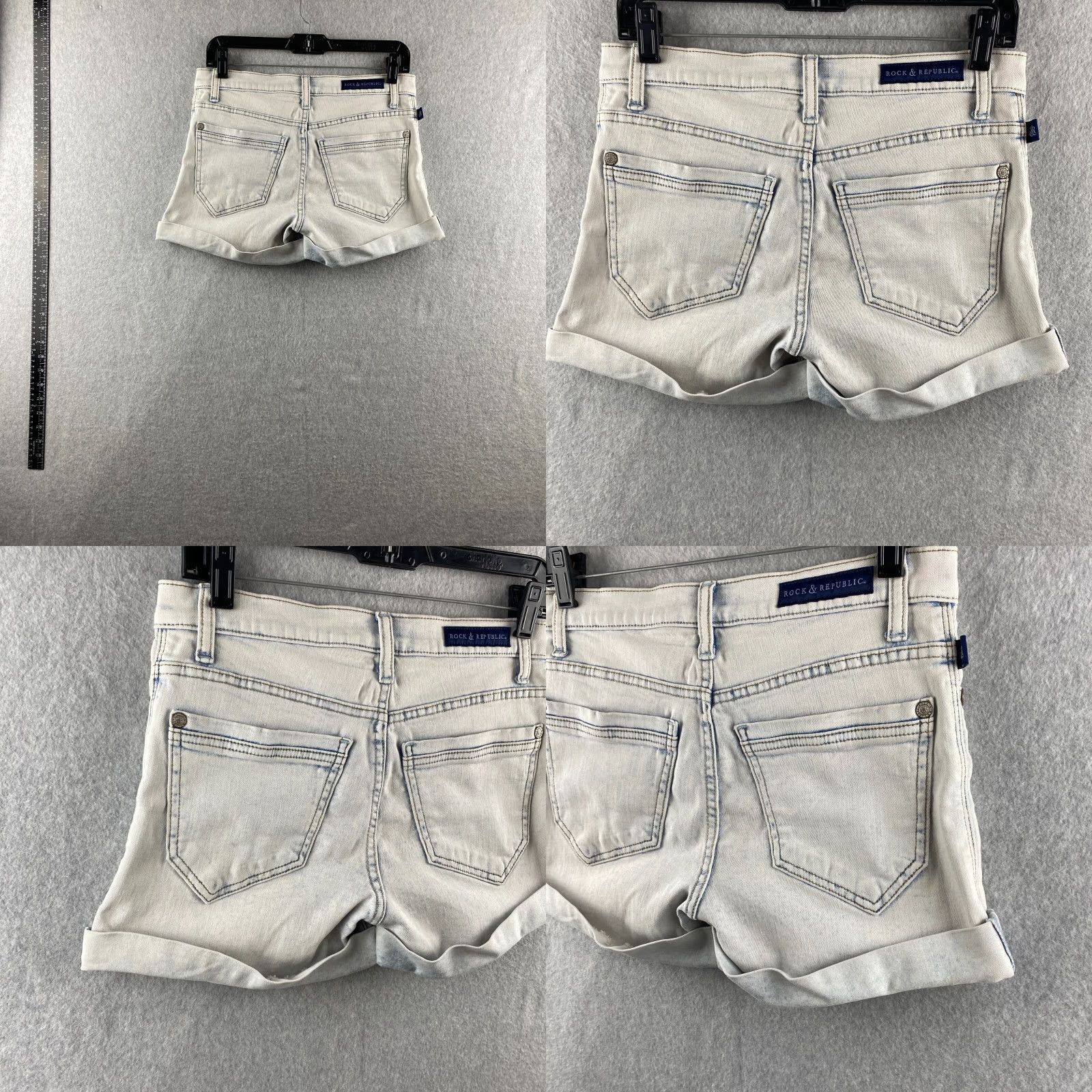 Vintage Rock Republic Jeans Shorts Womens 6 Light Acid Wash Stretch Casual Modern Pockets Logo Blue Adult Womens Size 28" / US 6 / IT 42 - 9 Thumbnail