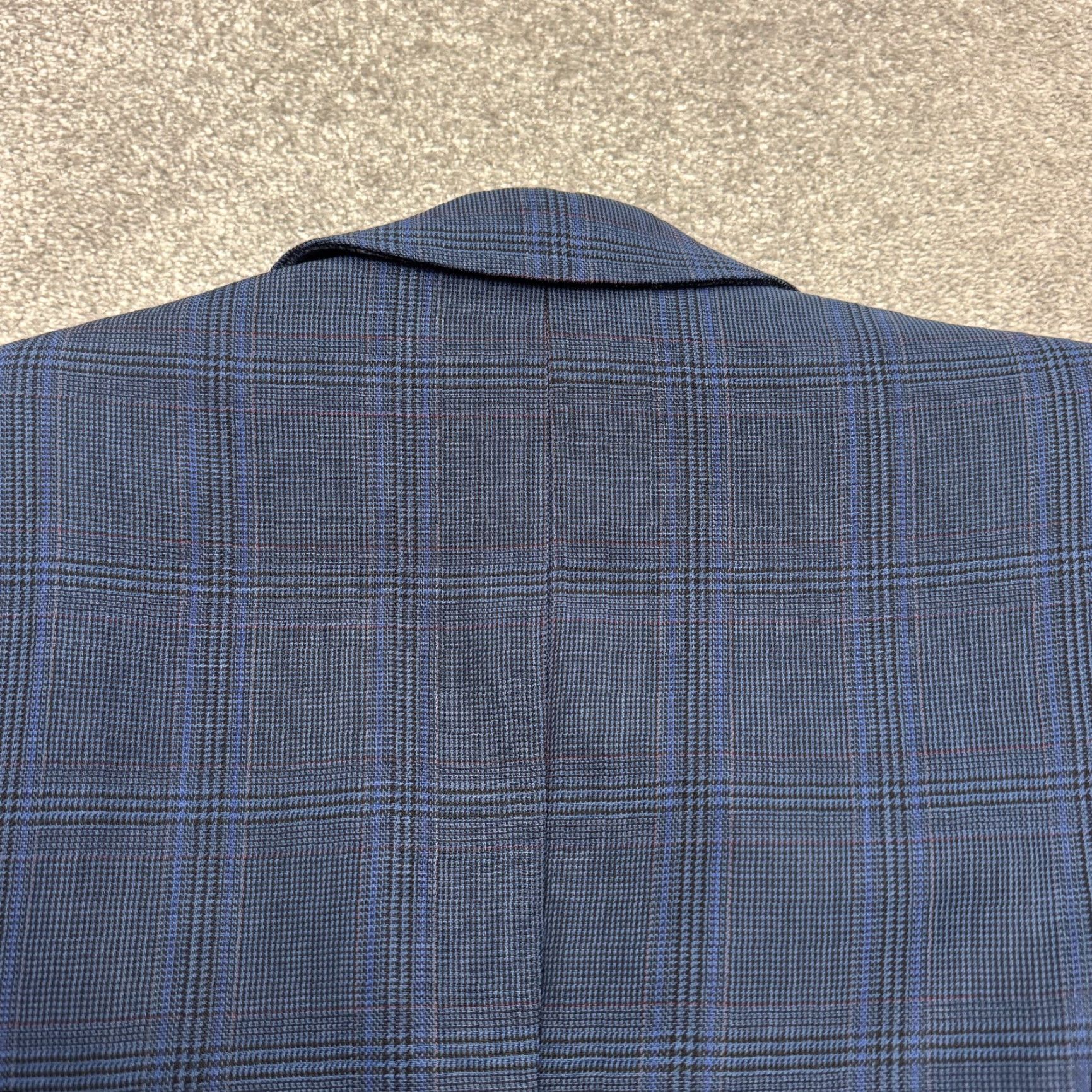 Hugo Boss VINTAGE 80s Hugo Boss Corleone Wool Blazer Mens 38S Blue Plaid Size 38R - 4 Thumbnail