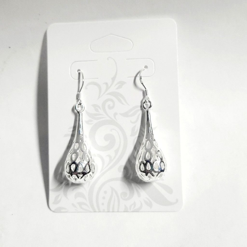 Other .925 Sterling silver hollow dangle earrings Size ONE SIZE - 1 Thumbnail