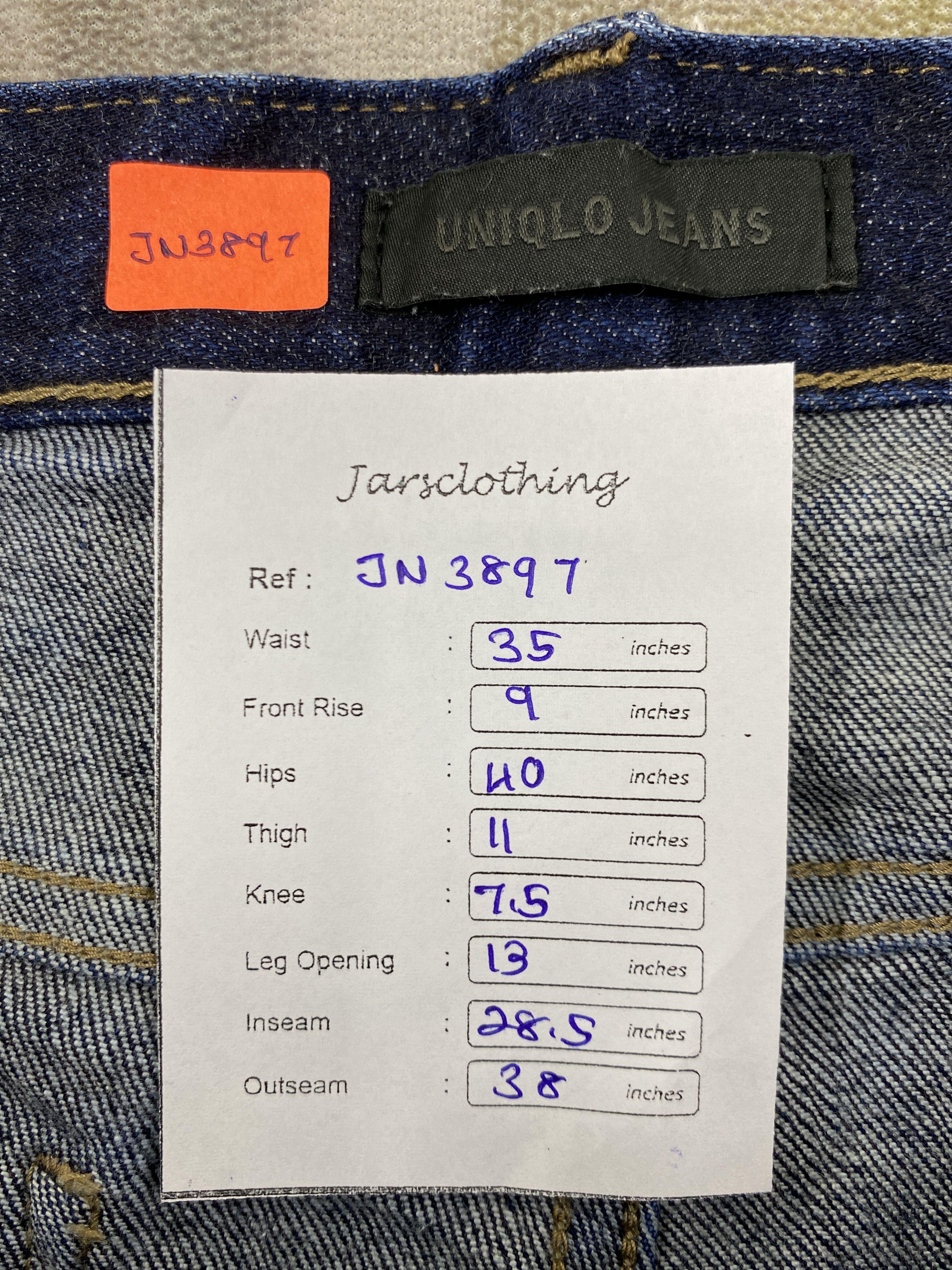 Japanese Brand Redline Dark Blue Uniqlo Jeans 35x28.5 Denim- JN3897 Size US 35 - 8 Thumbnail