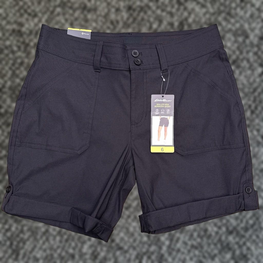 Eddie Bauer Eddie Bauer Shorts Womens 6 Black Mid Rise Stretch Rolled Hem New Size 28" / US 6 / IT 42 - 1 Thumbnail