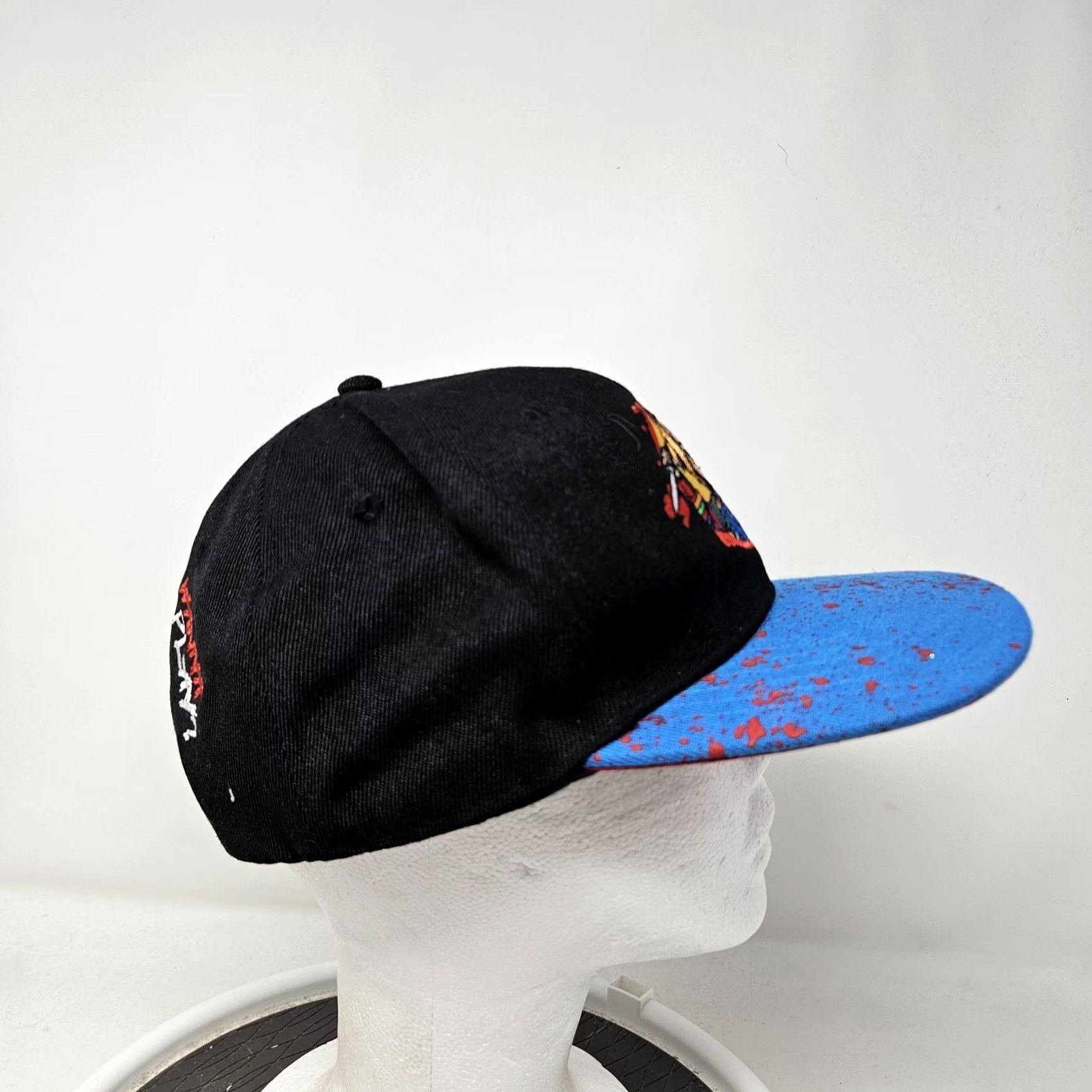 Vintage Chucky Hat Cap Snap Back Black Blue Blood Splatter Graphic Horror Movie Mens Size ONE SIZE - 3 Thumbnail