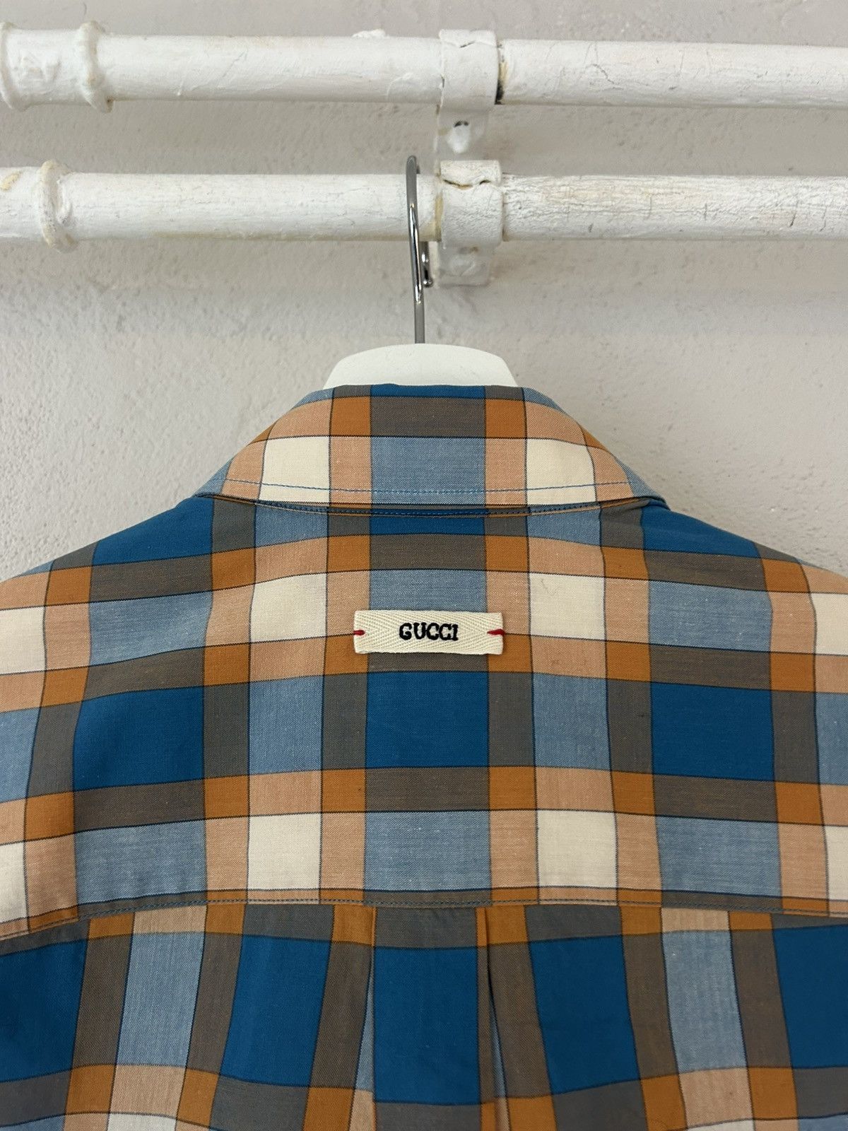 Gucci Gucci Plaid Shirt with Beaded Insect Embroidery Size US S / EU 44-46 / 1 - 6 Thumbnail