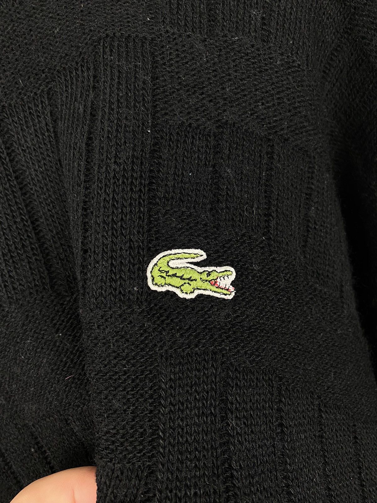 Lacoste Vintage 90s Lacoste Chemise Chunky Knit Wool Sweater Coogi Size US XL / EU 56 / 4 - 3 Thumbnail