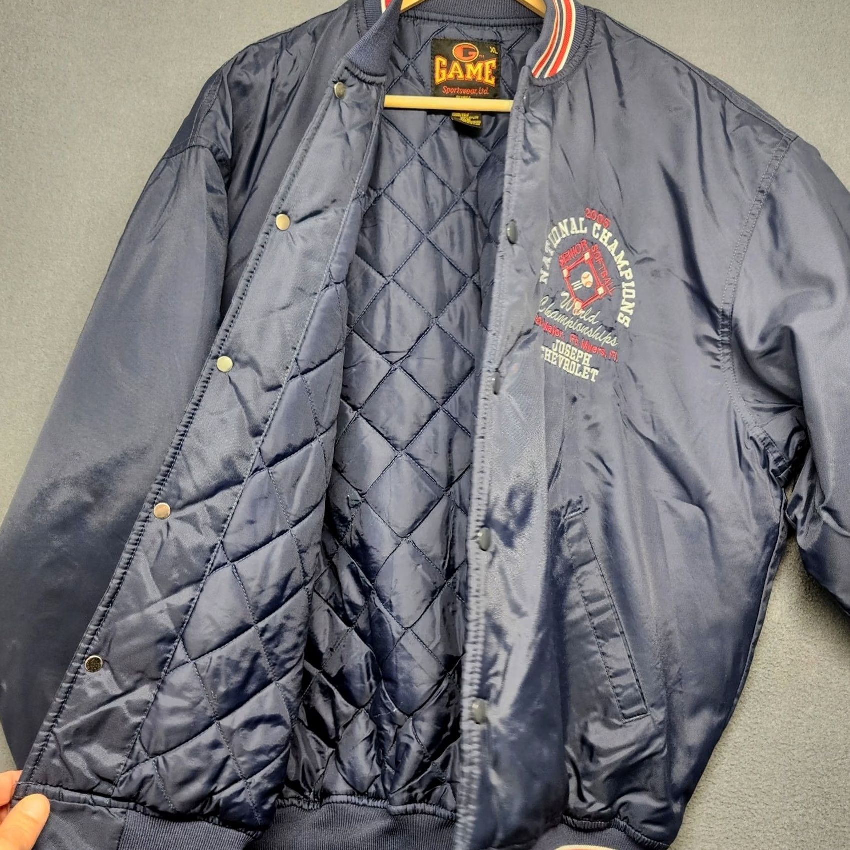 Vintage VINTAGE Game Sportswear Jacket Mens XL Blue Bomber 2005 Championship Company Logo Size US XL / EU 56 / 4 - 3 Thumbnail