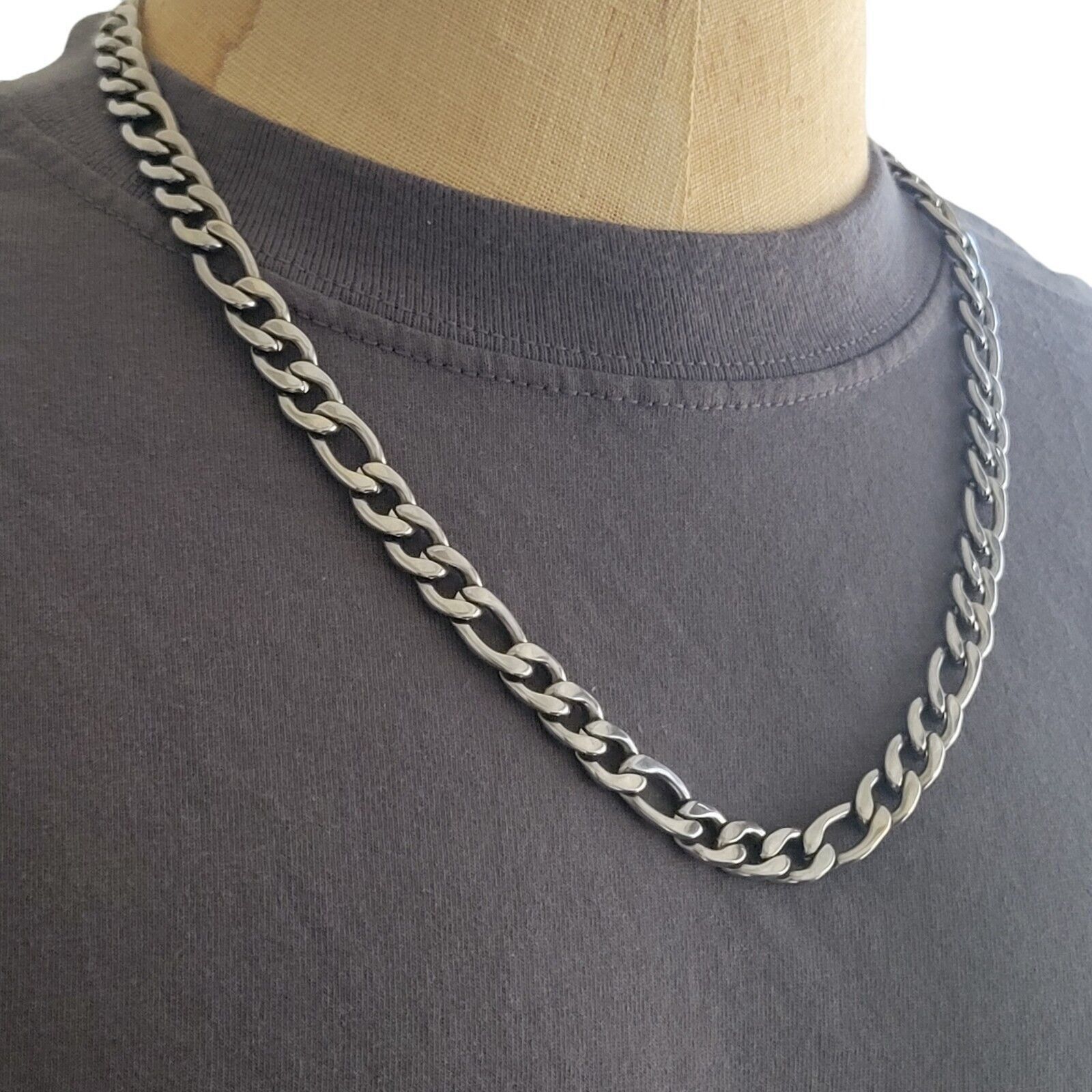 Macys Men's 24 Inch Stainless Silver Necklace. Size ONE SIZE - 2 Thumbnail