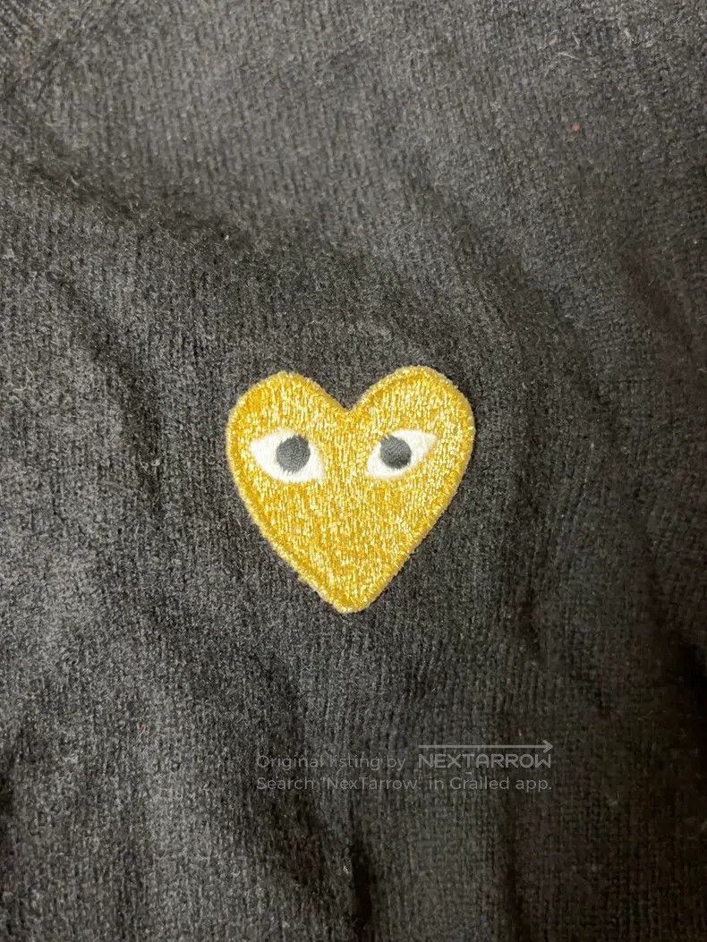 Comme des Garcons Comme Des Garcons Golden heart wool cardigan, black Size L / US 10 / IT 46 - 2 Thumbnail