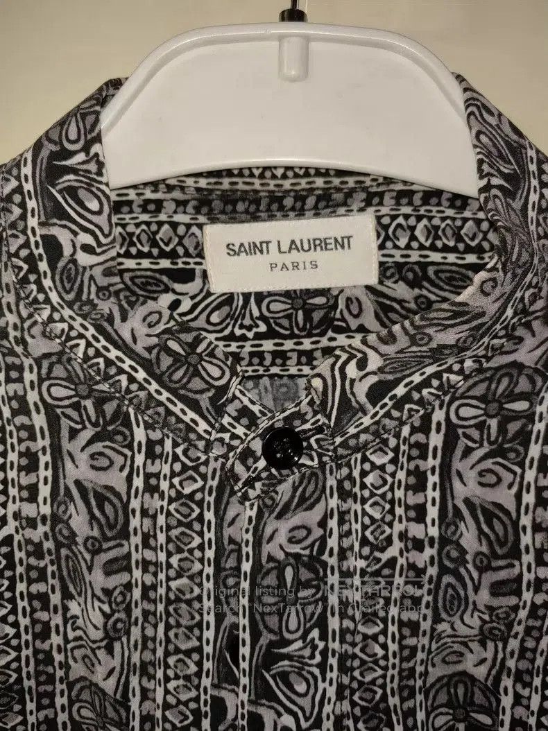 Saint Laurent Paris SLP Saint Laurent Silk Henley Shirt. Size US M / EU 48-50 / 2 - 2 Thumbnail