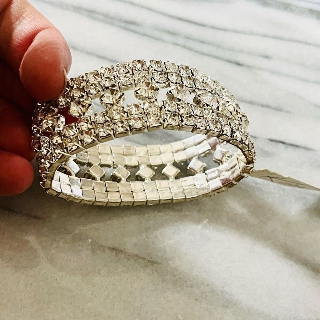 Jewelry Kim Rogers Rhinestone Stretch Bracelet Clear Size ONE SIZE - 4 Thumbnail