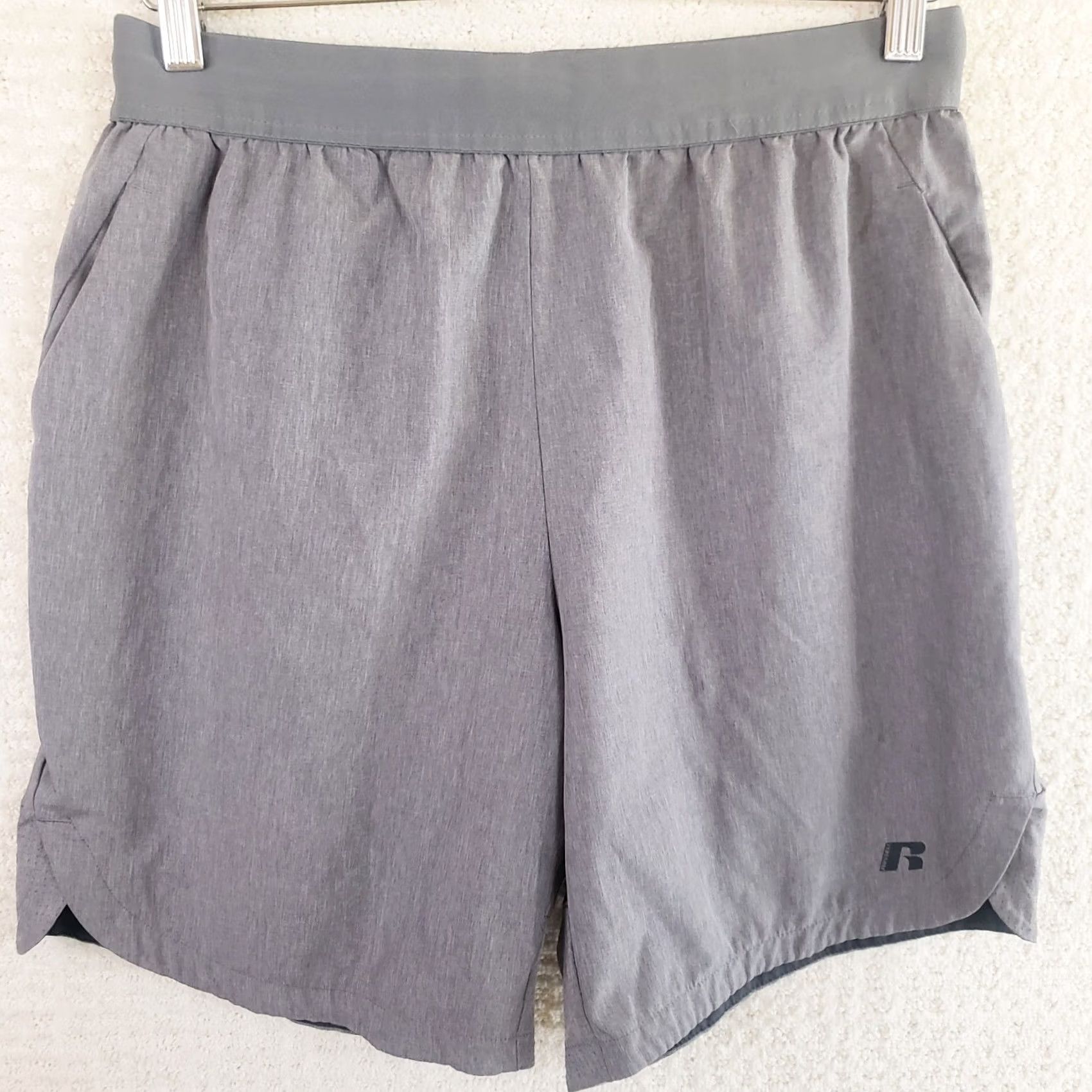 Vintage Russell Mens M Gray Athletic Running Shorts Drawstring Elastic Waist Regular Fit Short Shorts Mens Athletic Gray M Russell Size US 31 - 2 Thumbnail