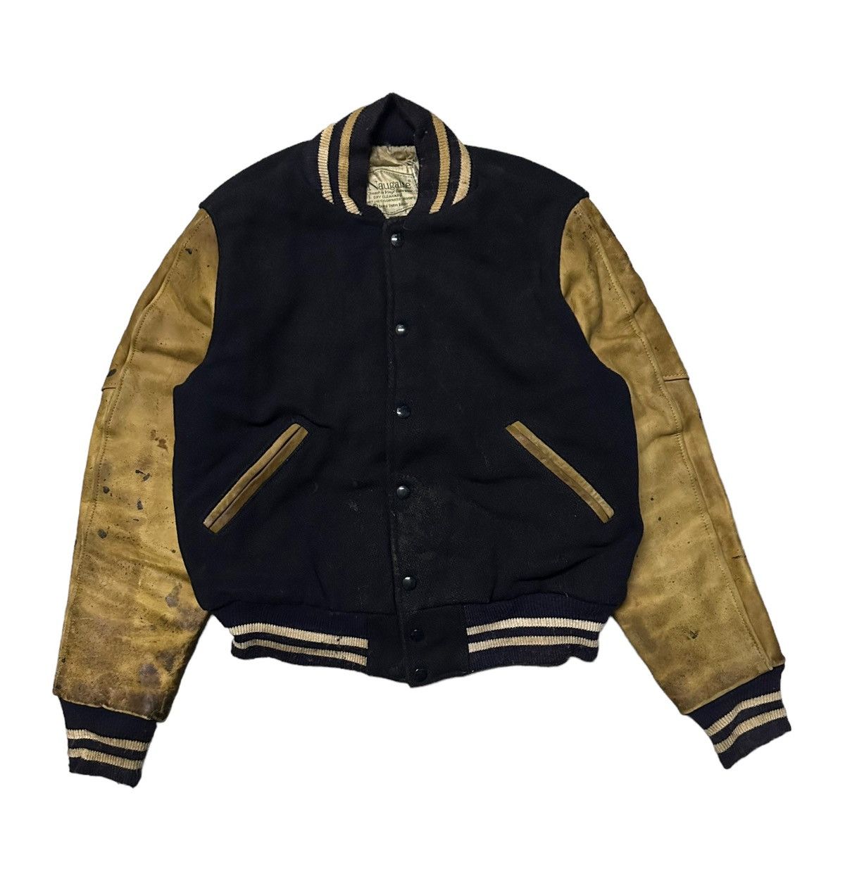 Vintage Vintage 80s Naugalite thrased varsity jacket Size US S / EU 44-46 / 1 - 1 Thumbnail