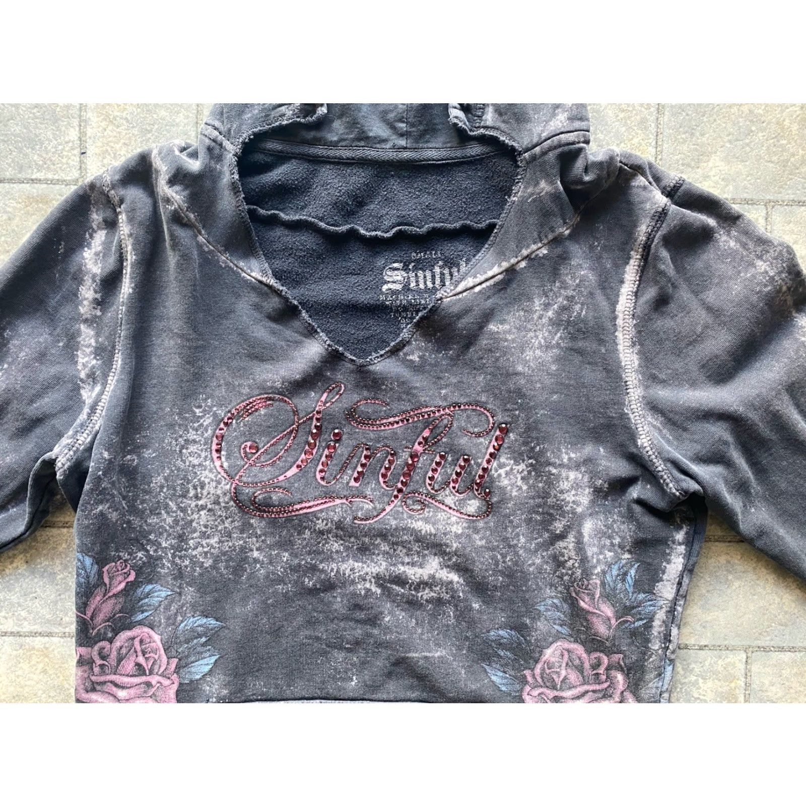 Logo 7 Sinful Women’s Hoodie Pullover Size S Logo Roses Y2K Love Pride Heart Cross Multicolor Womens Size S / US 4 / IT 40 - 4 Thumbnail