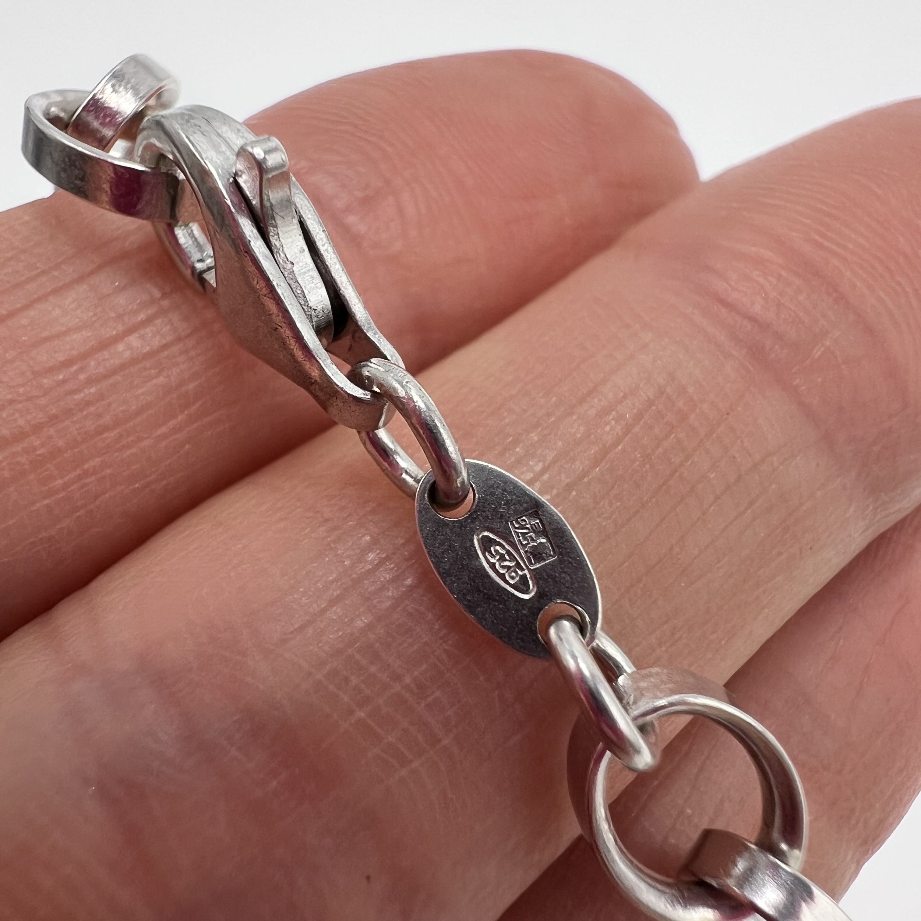 Sterling Silver Vintage Bracelet Chain Sterling Silver 925 Jewelry 8.40gr Size ONE SIZE - 7 Thumbnail