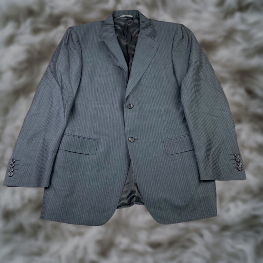 Canali NEW Canali Men's Blazer Wool/Mohair 2-Button Gray Iridescent Stripe Italy 40R Size 40R - 1 Thumbnail