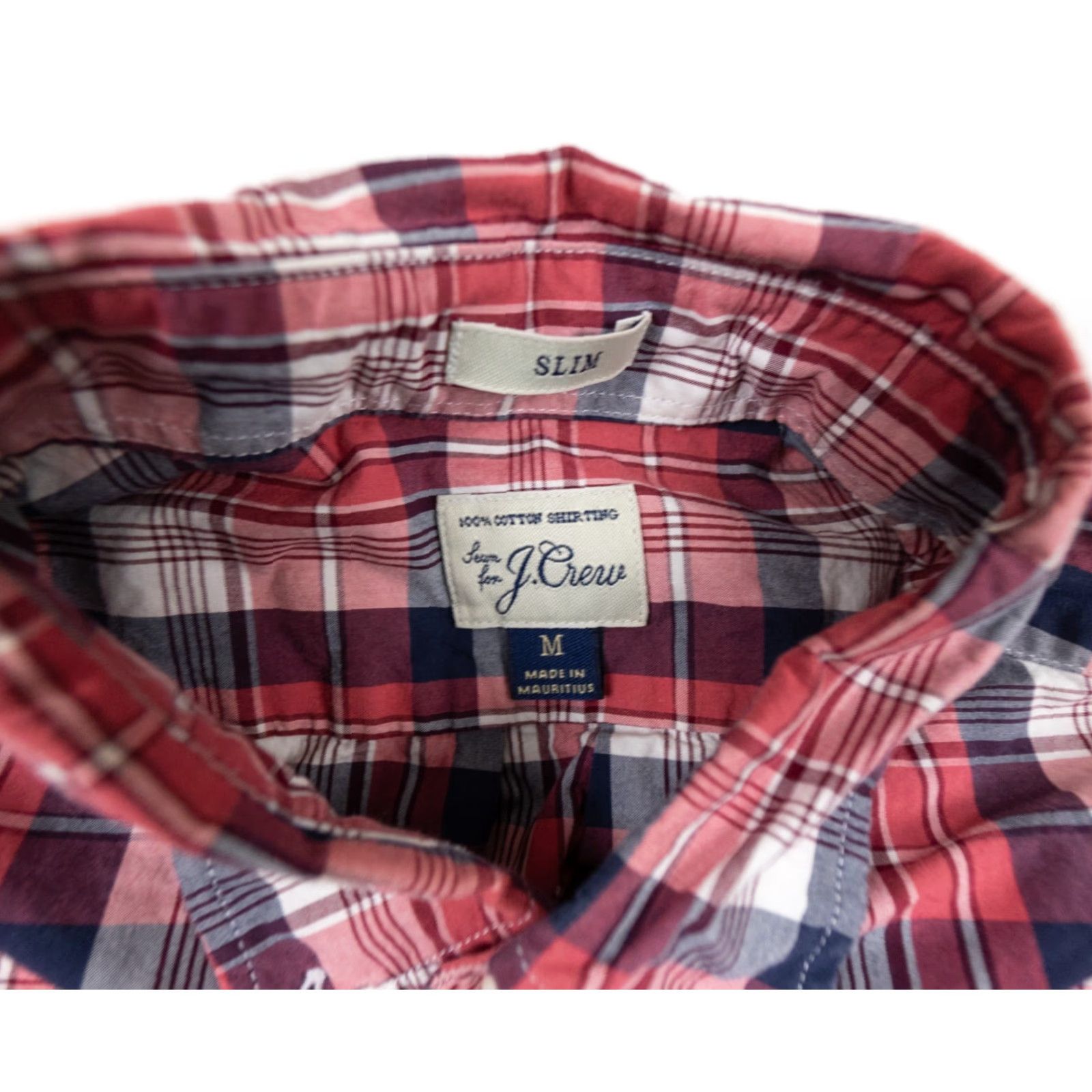 J.Crew J.CREW Men's Slim Fit Button-Up Shirt Medium Red Plaid Long Sleeve Preppy Size US M / EU 48-50 / 2 - 4 Thumbnail