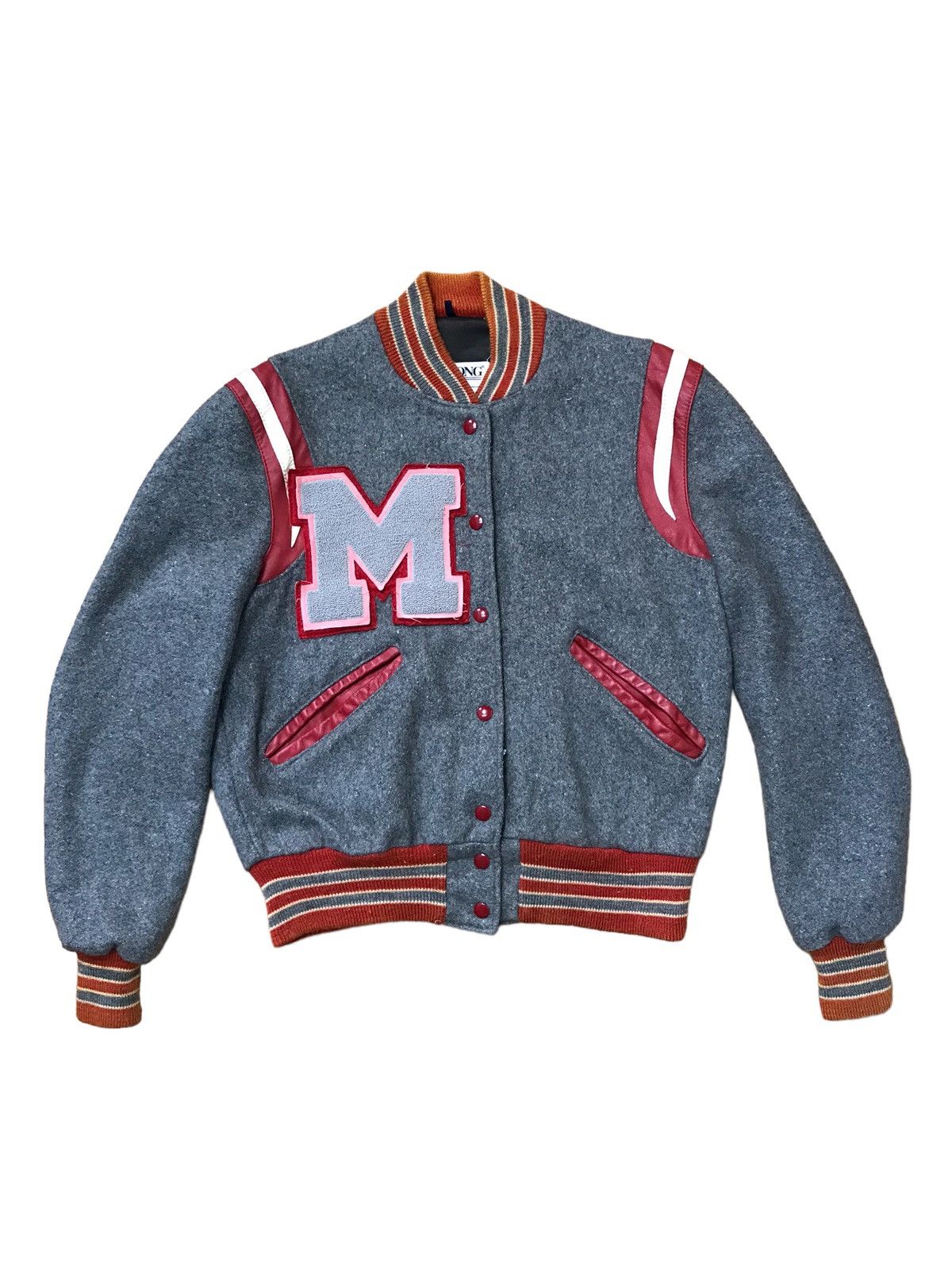 image of Delong Wool Bomber Varsity Jacket, Men's (Size Medium)