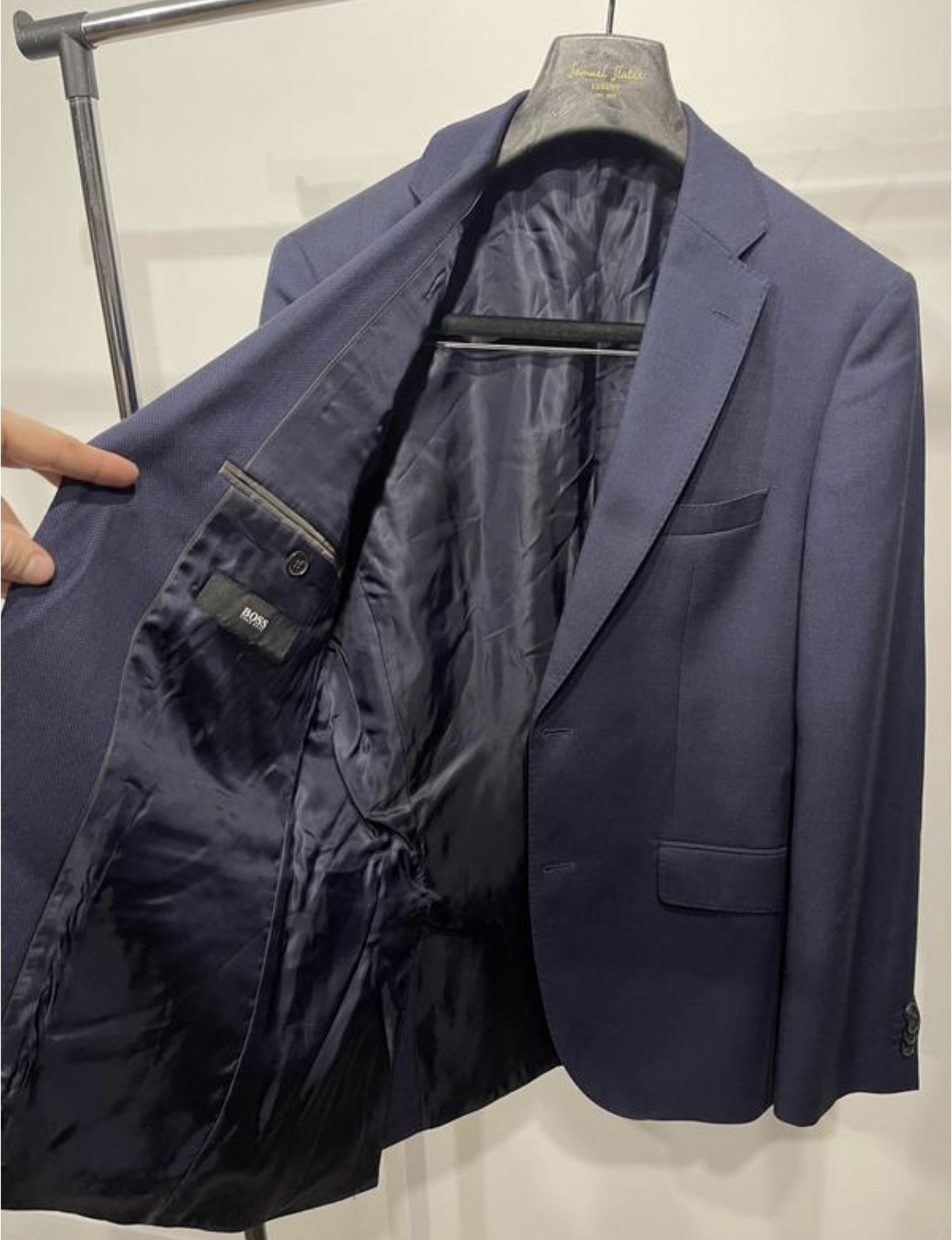 Hugo Boss Classic wool suit blue hugo boss 38r jacket trousers 38R Size 38R - 12 Thumbnail