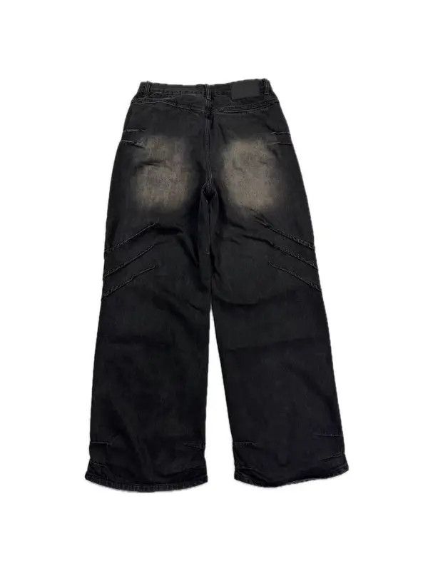 VIBE Washed and Aged Frayed Print Street Y2K Jeans Size US 32 / EU 48 - 4 Thumbnail