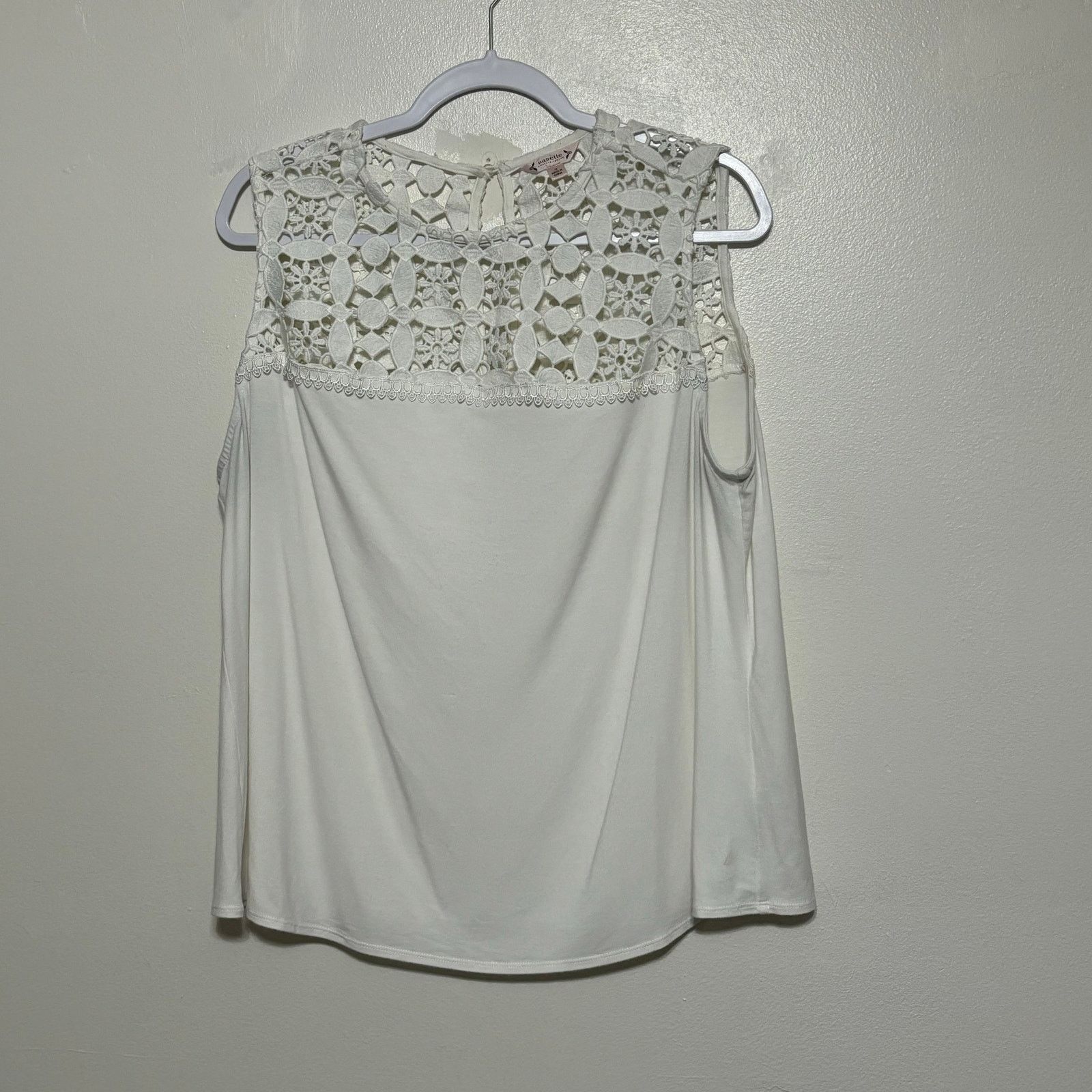 Nanette Lepore Nanette Lepore Ivory Crocheted Lace Sleeveless Top Size 1X Size XXL / US 16-18 / IT 52-54 - 9 Thumbnail